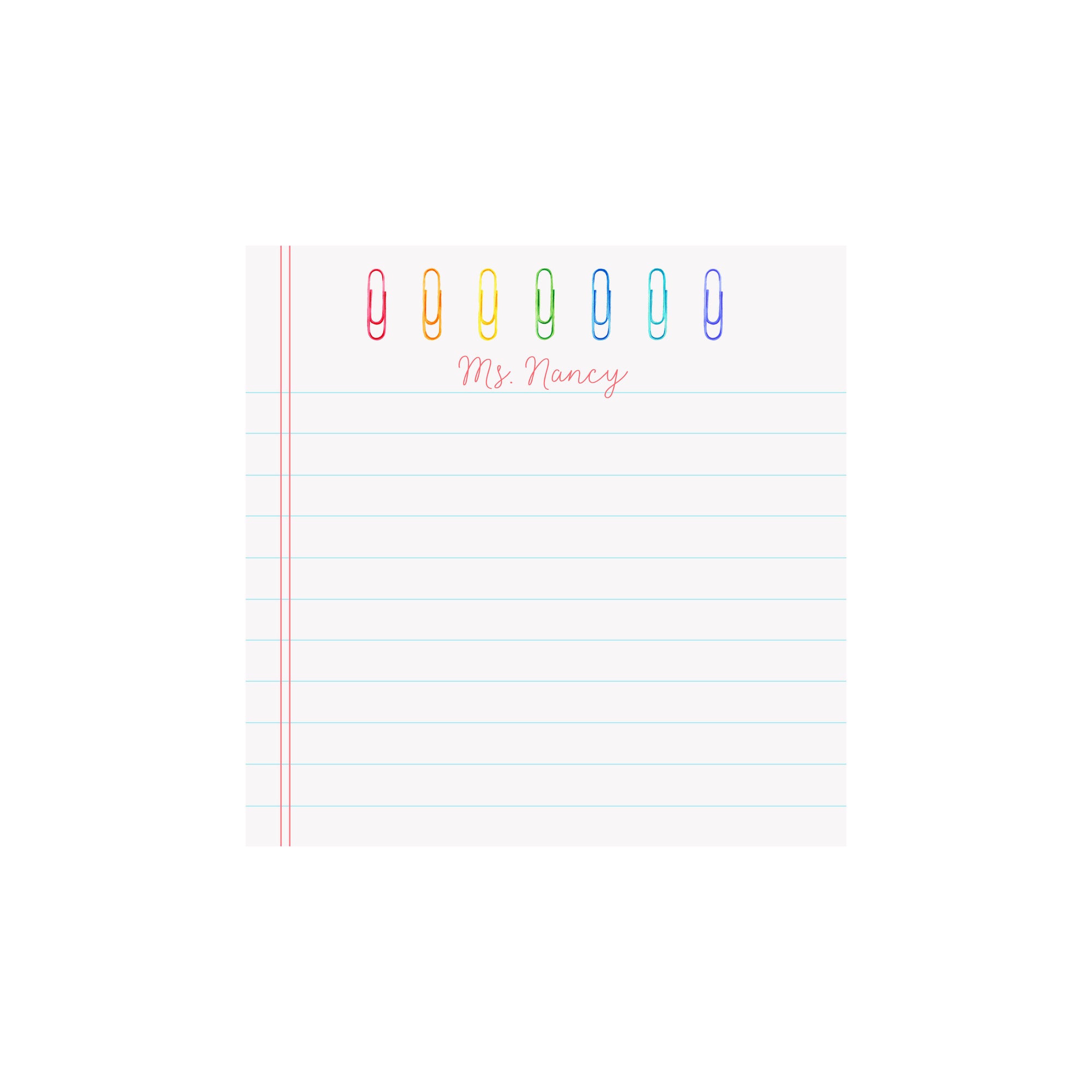Paperclips Notepad- Personalized