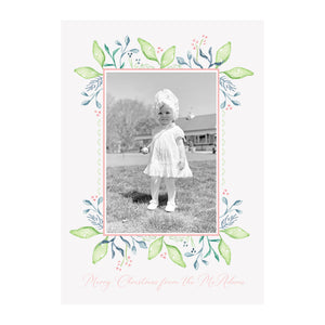 Pastel Foliage Holiday Photo Cards