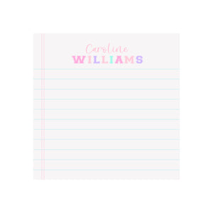 Tropical Varsity Name Notepad- Personalized