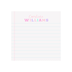 Primary Varsity Name Notepad- Personalized