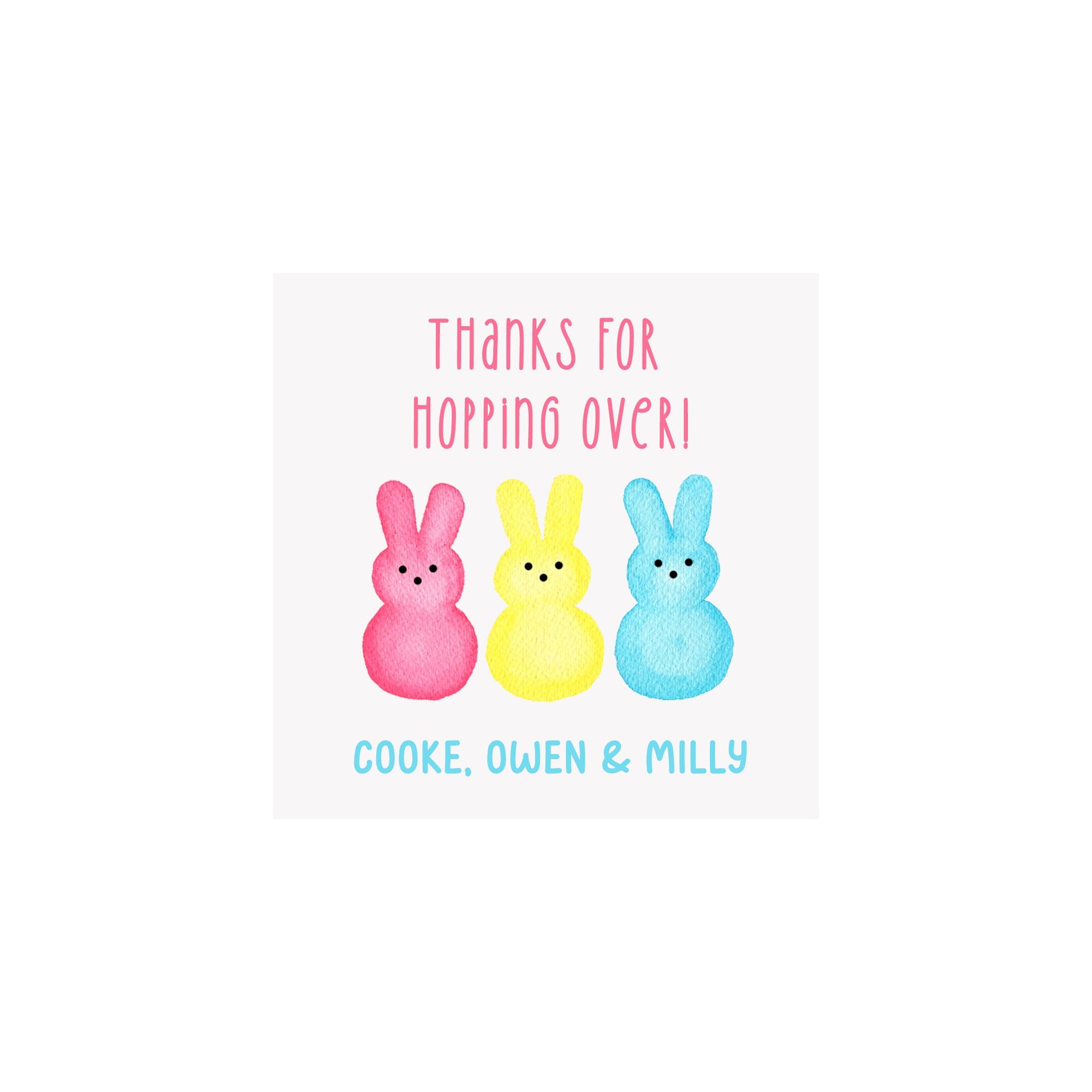 Bunny Peeps Gift Tags & Stickers- Turquoise