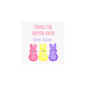 Bunny Peeps Gift Tags & Stickers- Turquoise