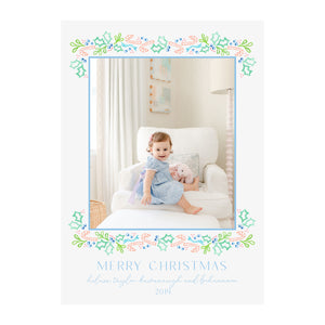 Pink Candy Canes Holiday Photo Cards