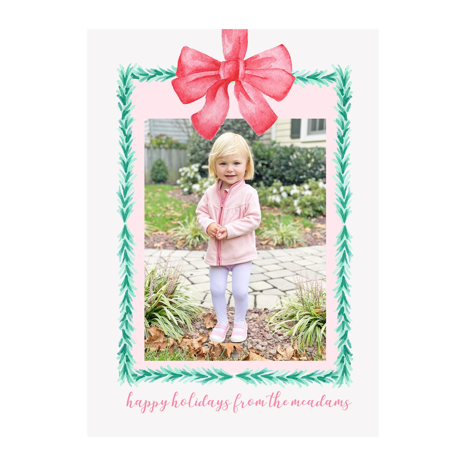 Ribbon Garland Holiday Photo Cards