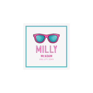 Sunglasses Bag Tags- Pink/Teal