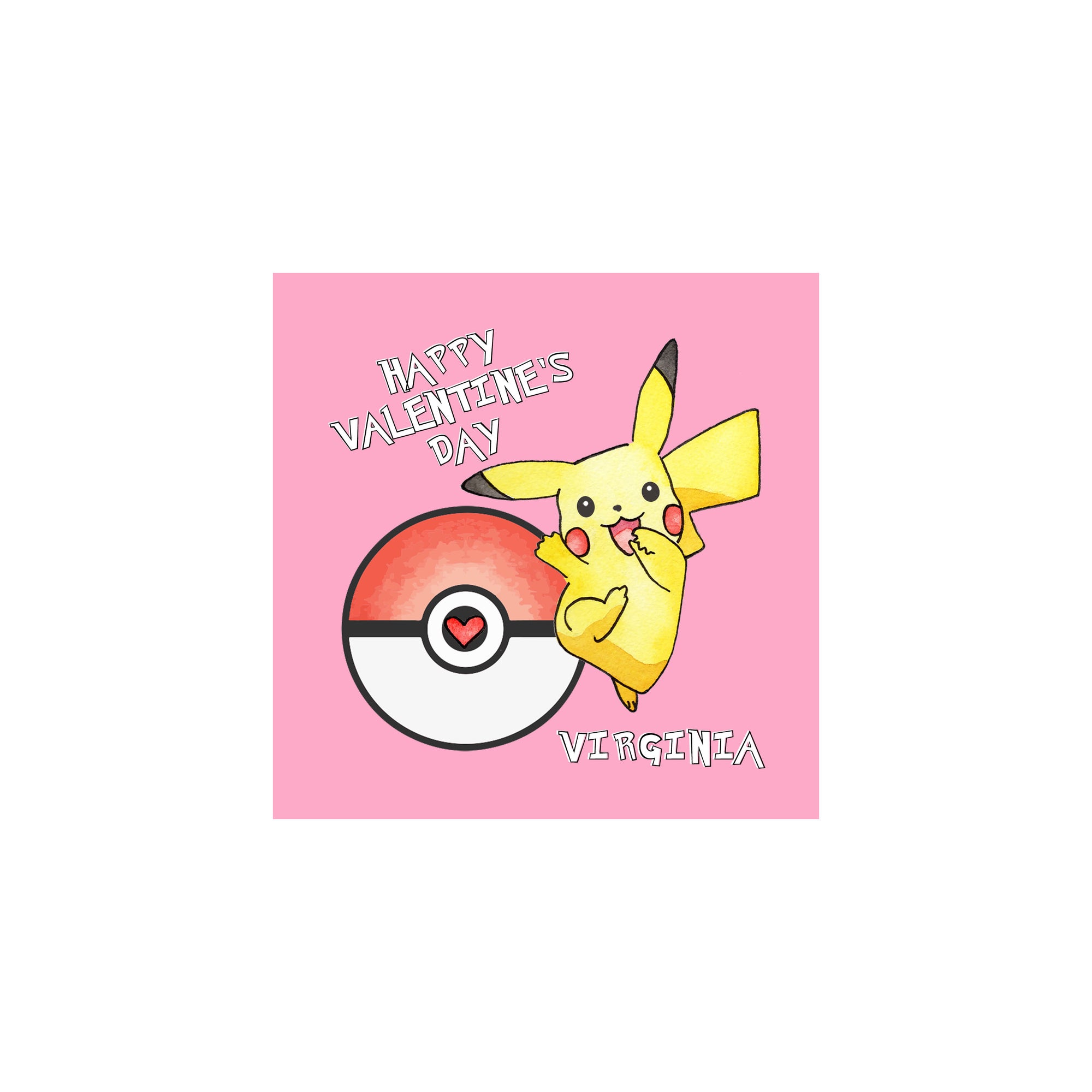 Poke mon Valentine Gift Tags & Stickers- Multiple Colors