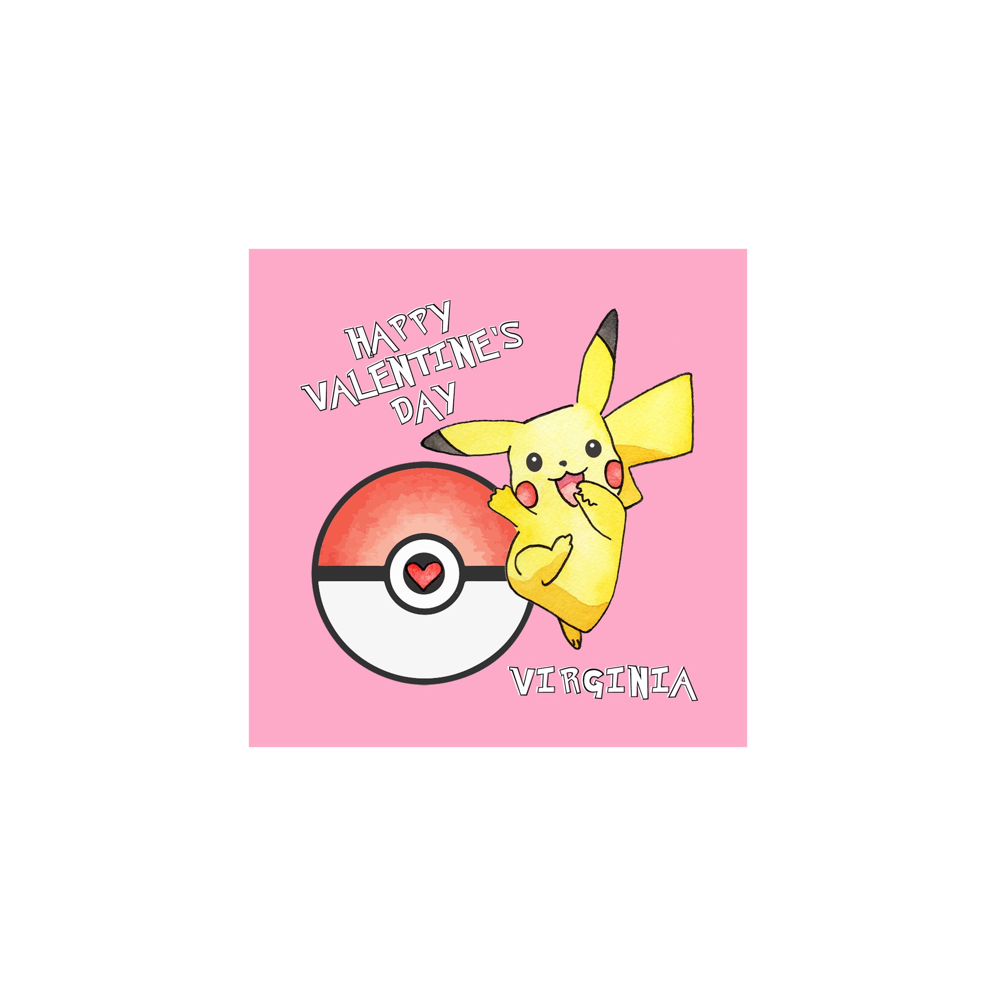 Poke mon Valentine Gift Tags & Stickers- Multiple Colors - Brake Ink Stationery Poke mon Valentine Gift Tags & Stickers- Multiple Colors - Brake Ink Stationery