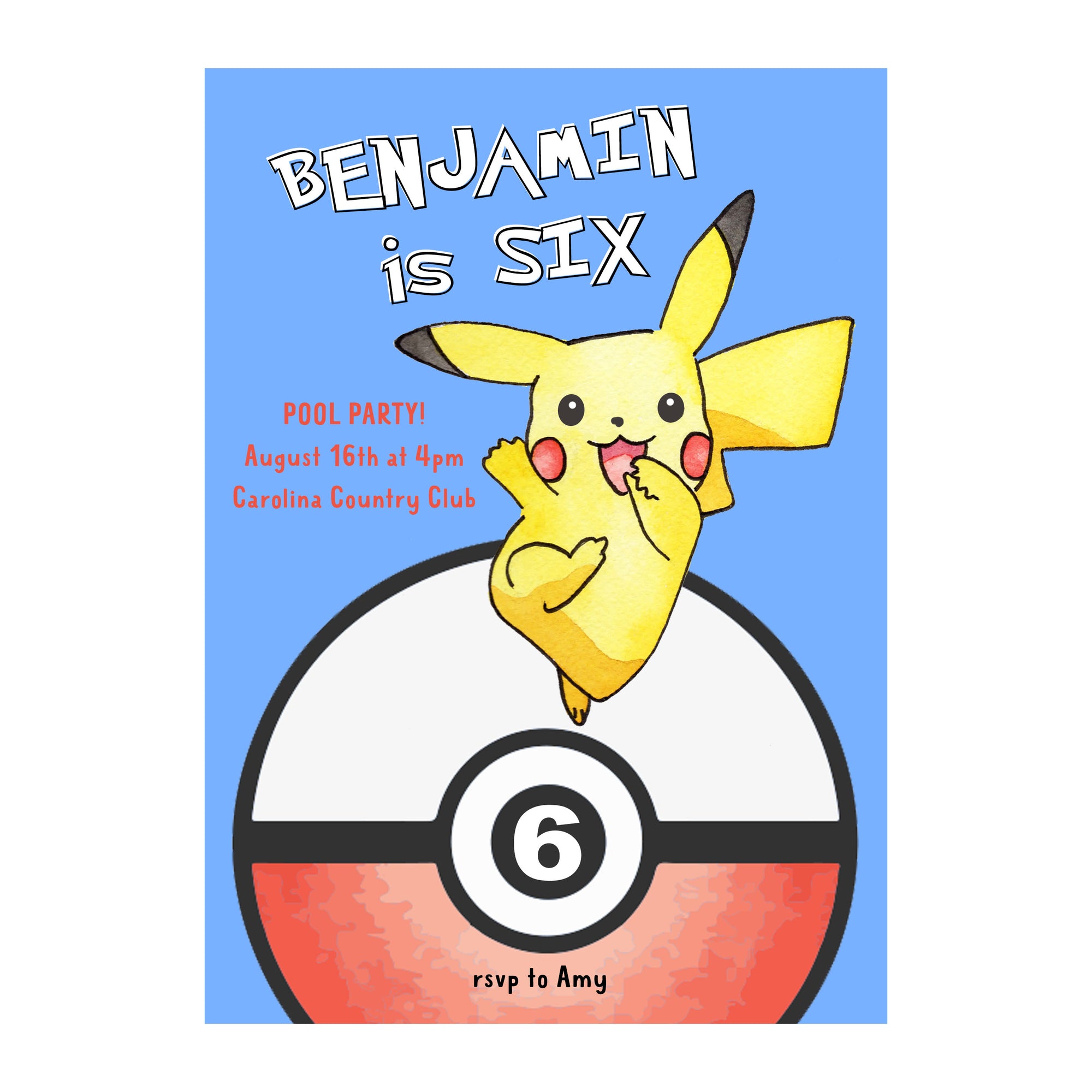 Poke mon Party Invitation