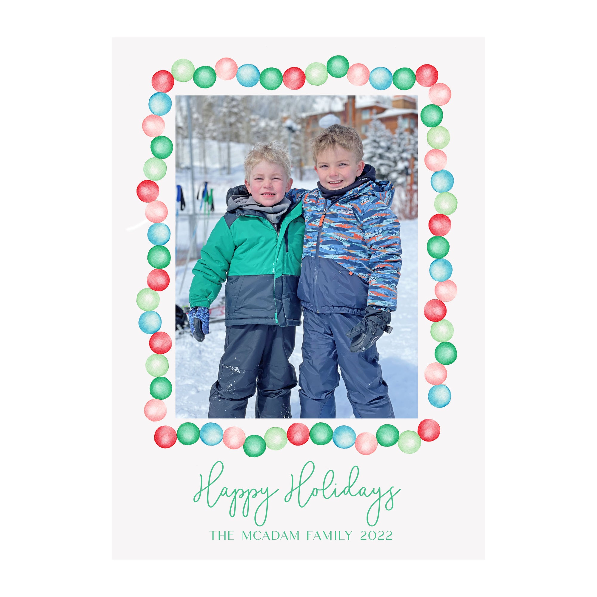 PomPom Garland Holiday Photo Cards