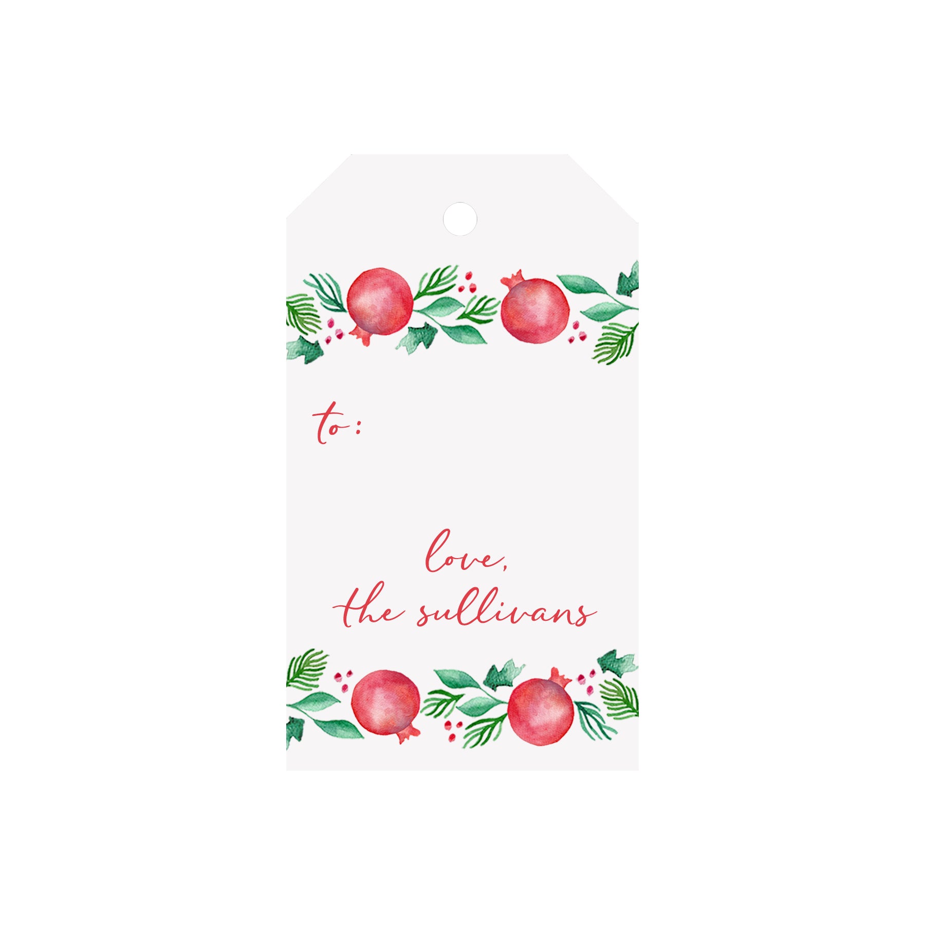 Pomegranate Garland Personalized Luggage Gift Tags