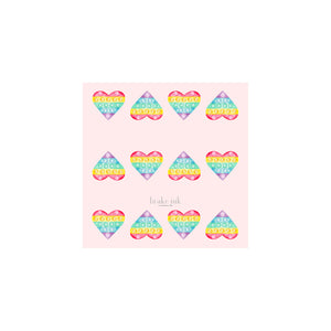 Pop It Heart Valentine Gift Tags & Stickers
