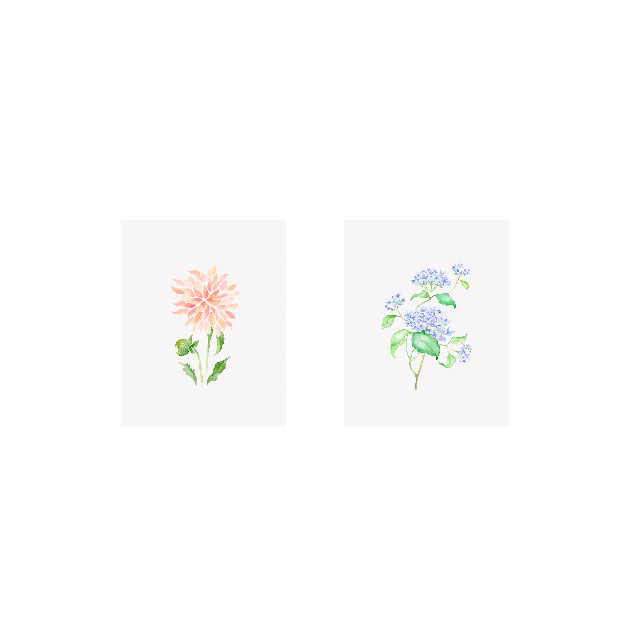 Set of 2 Floral Prints- Pastel Petals