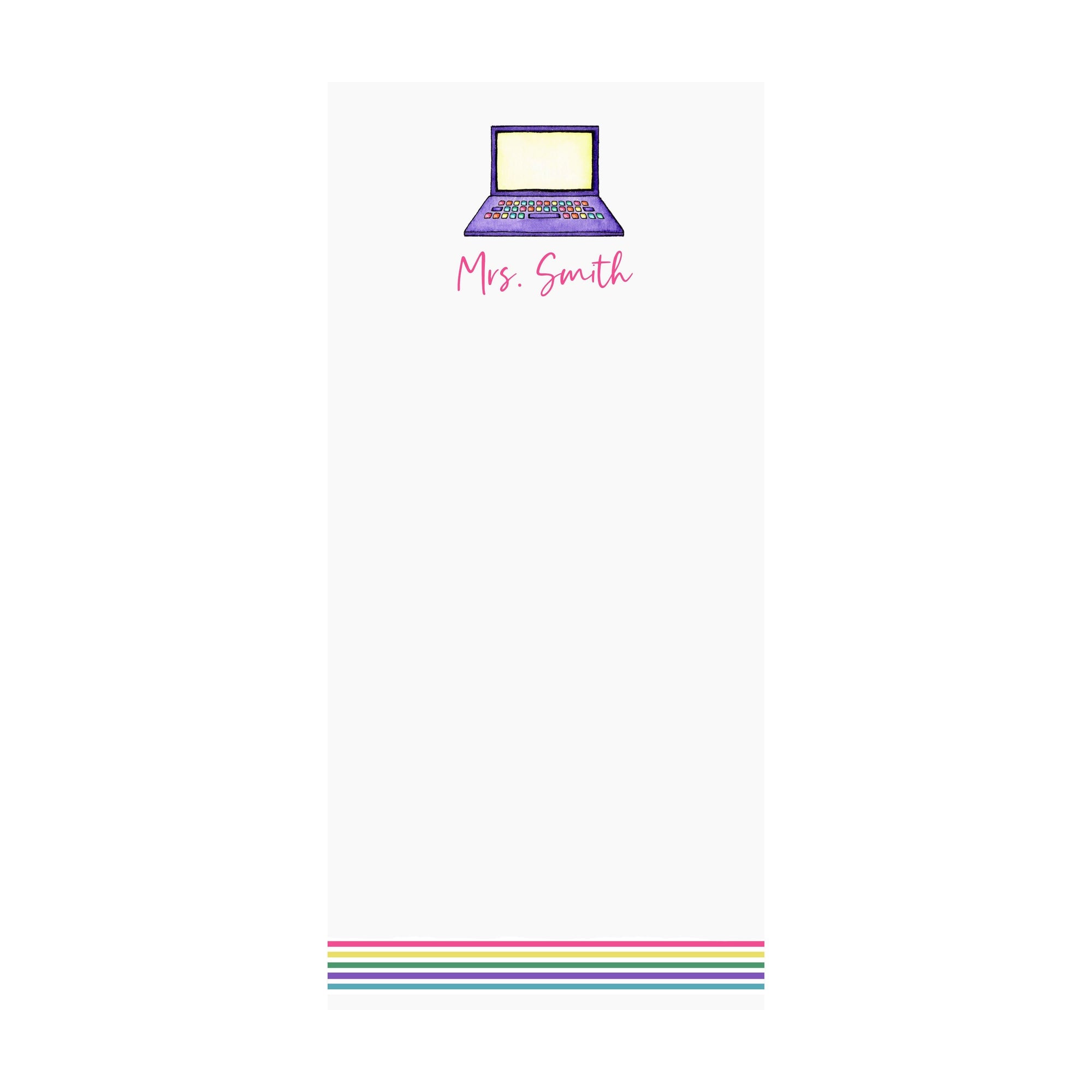 Rainbow Purple Laptop Notepad- Personalized