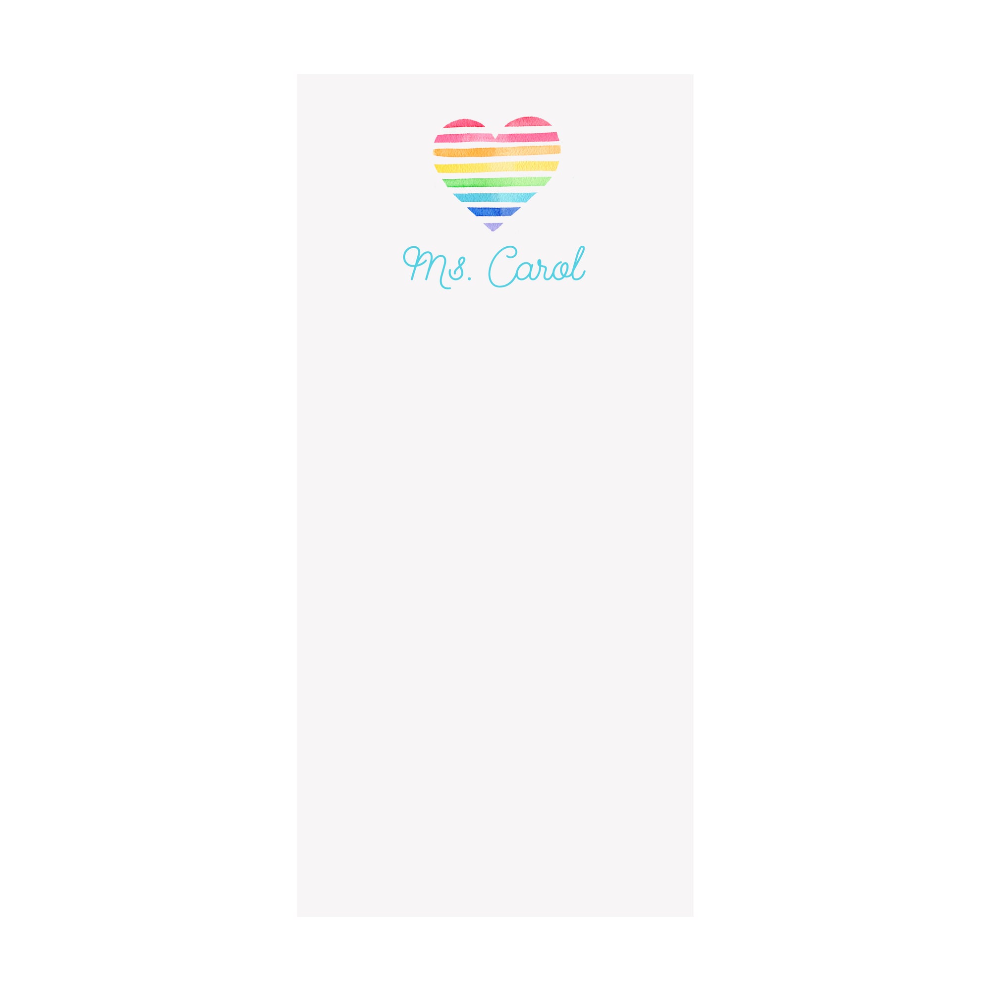 Rainbow Heart Notepad- Personalized