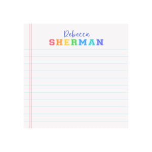 Tropical Varsity Name Notepad- Personalized