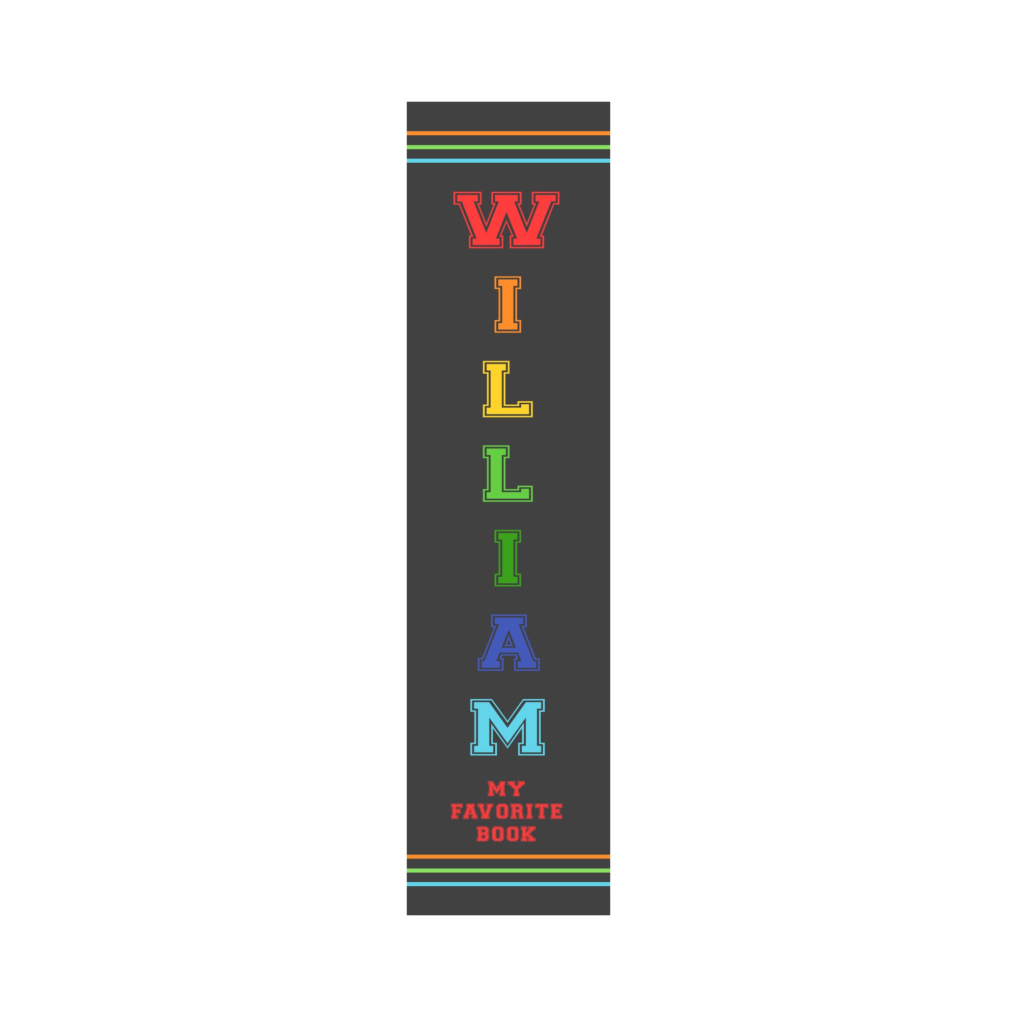 Varsity Name Personalized Bookmark- Laminated with Ribbon