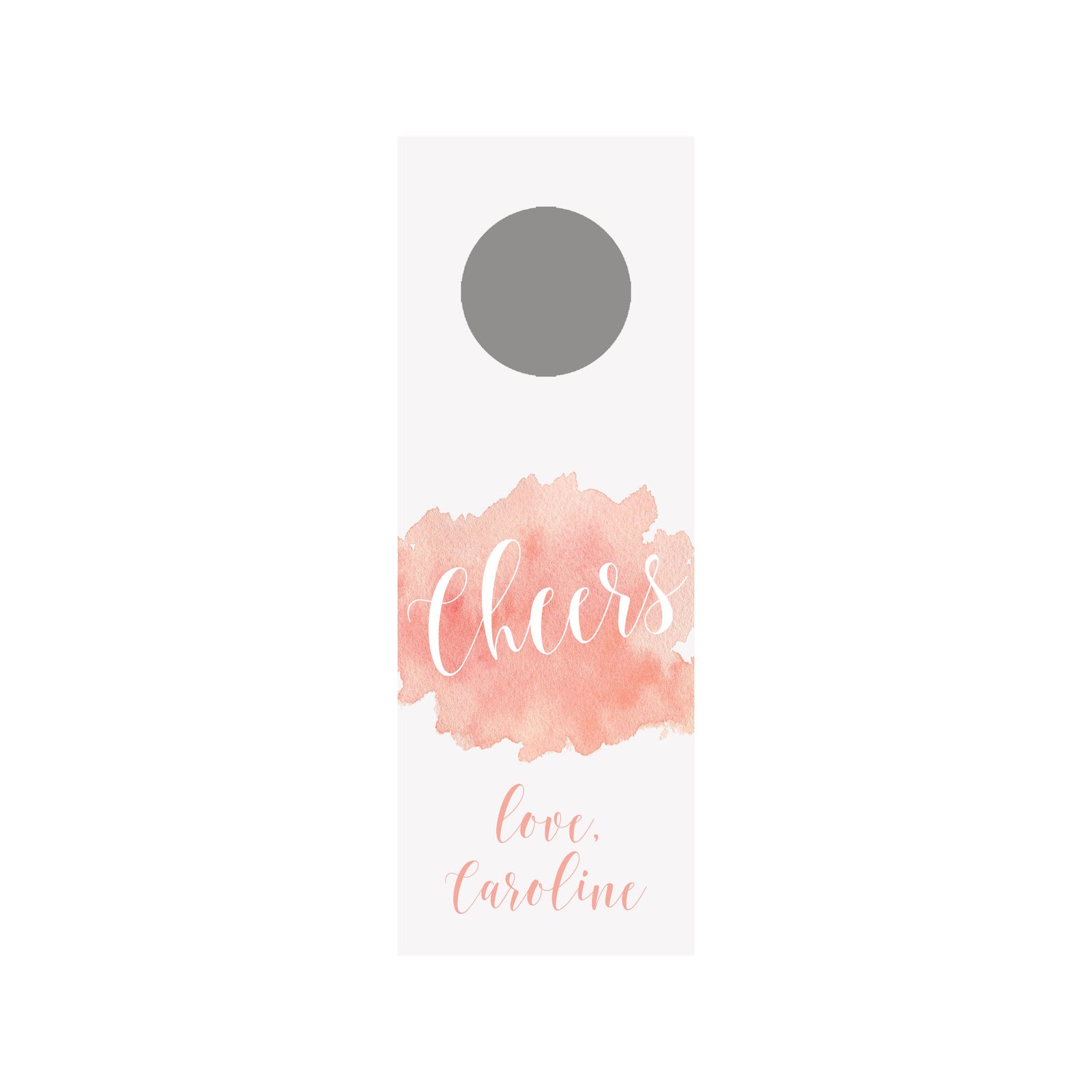Watercolor Splash Wine Tag - Rose