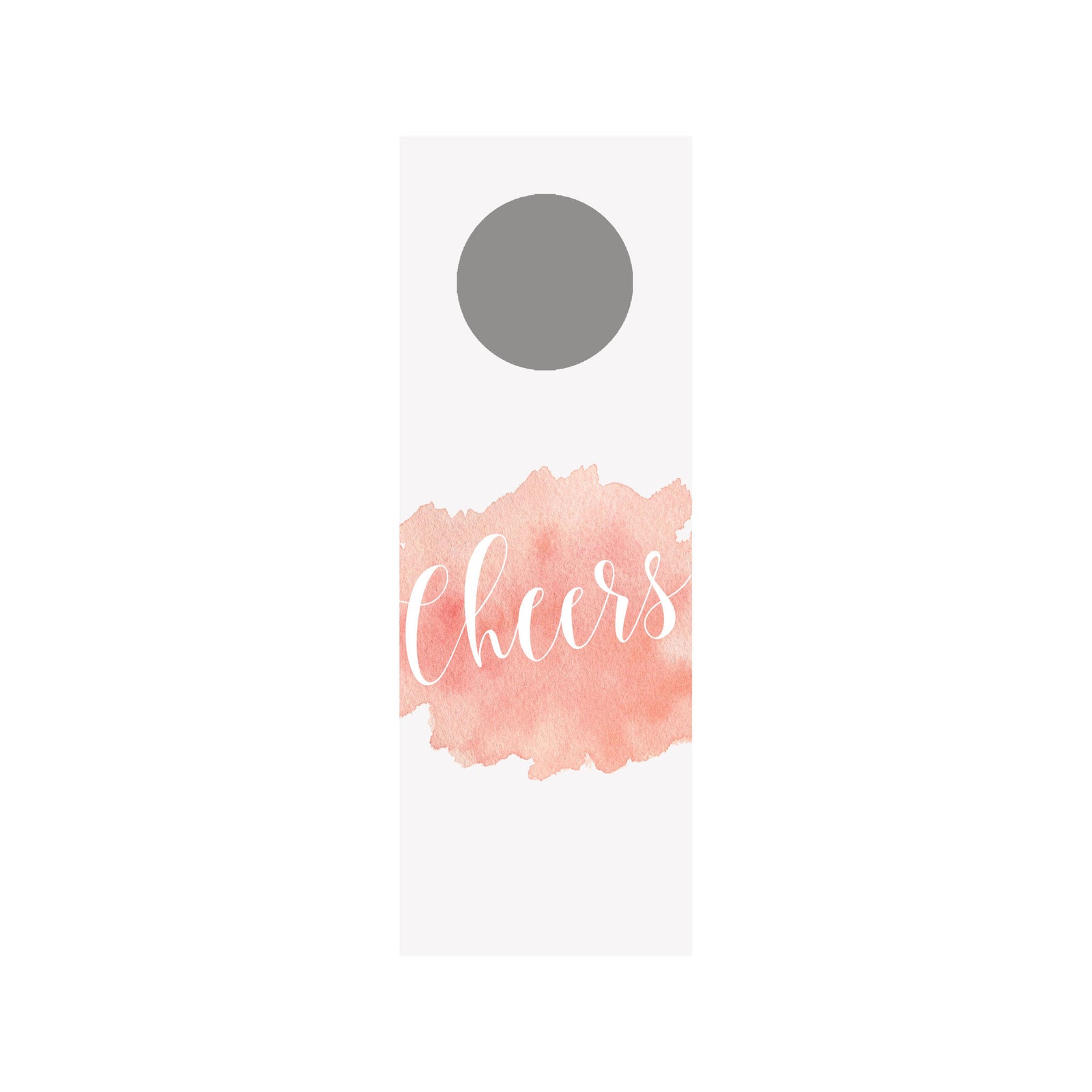 Watercolor Splash Wine Tag- Rose