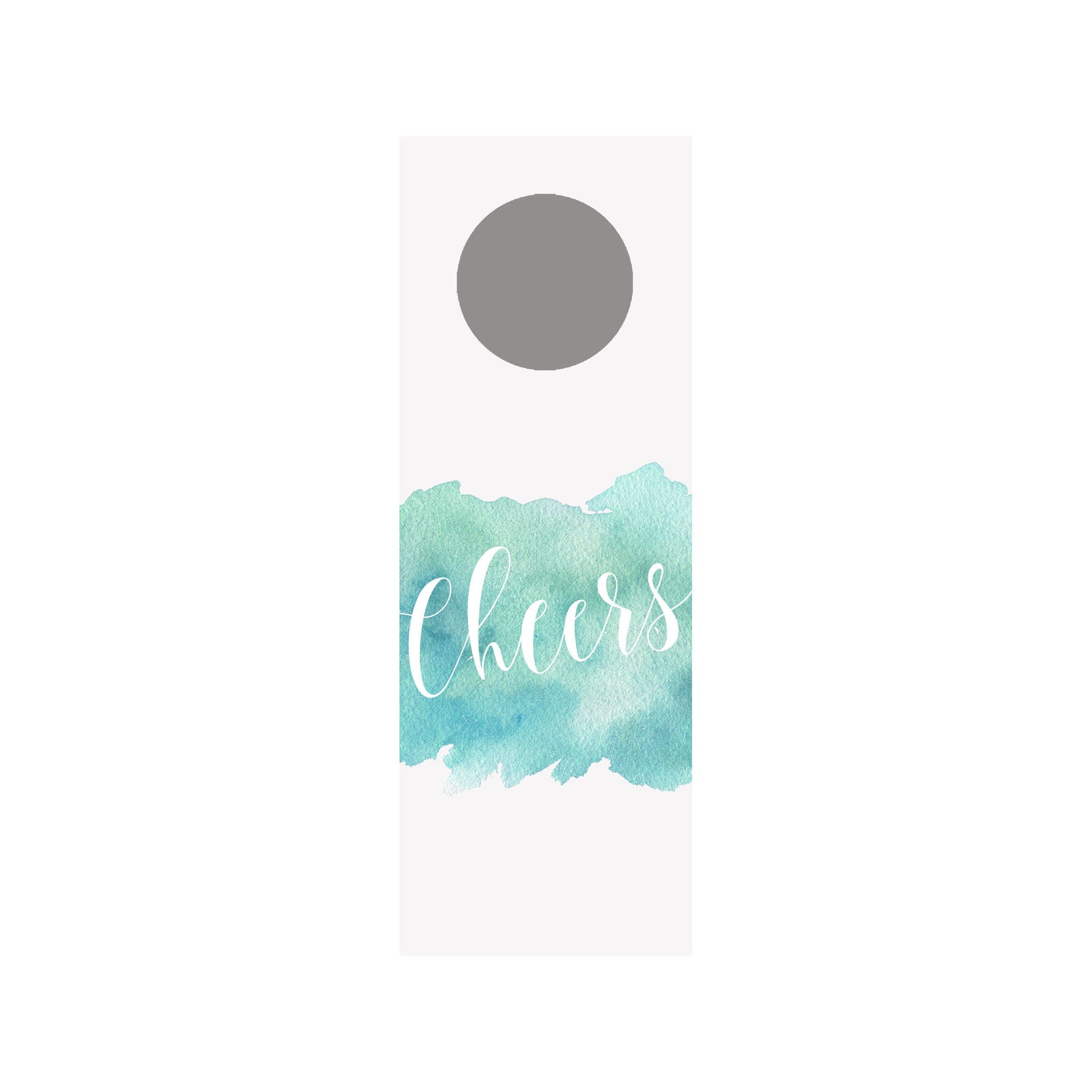 Watercolor Splash Wine Tag- Aqua