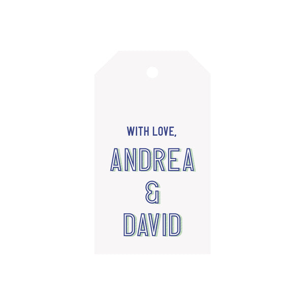Block Shadow Names Personalized Angled/Drilled Gift Tags - Brake Ink ...