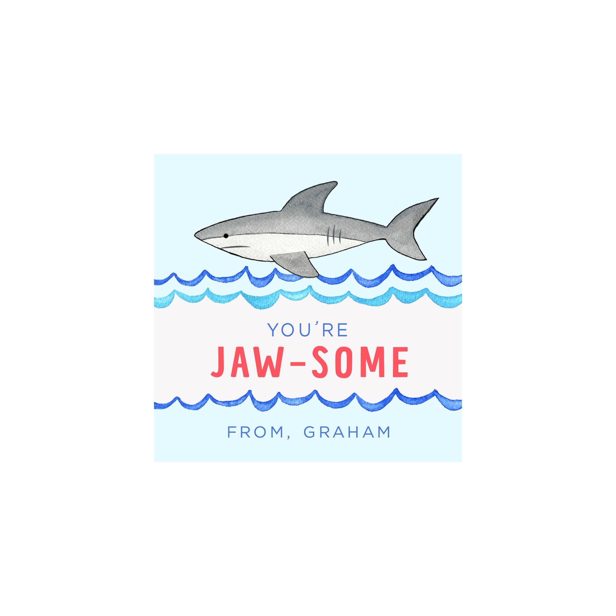 Personalized Shark Valentine Gift Tags & Stickers