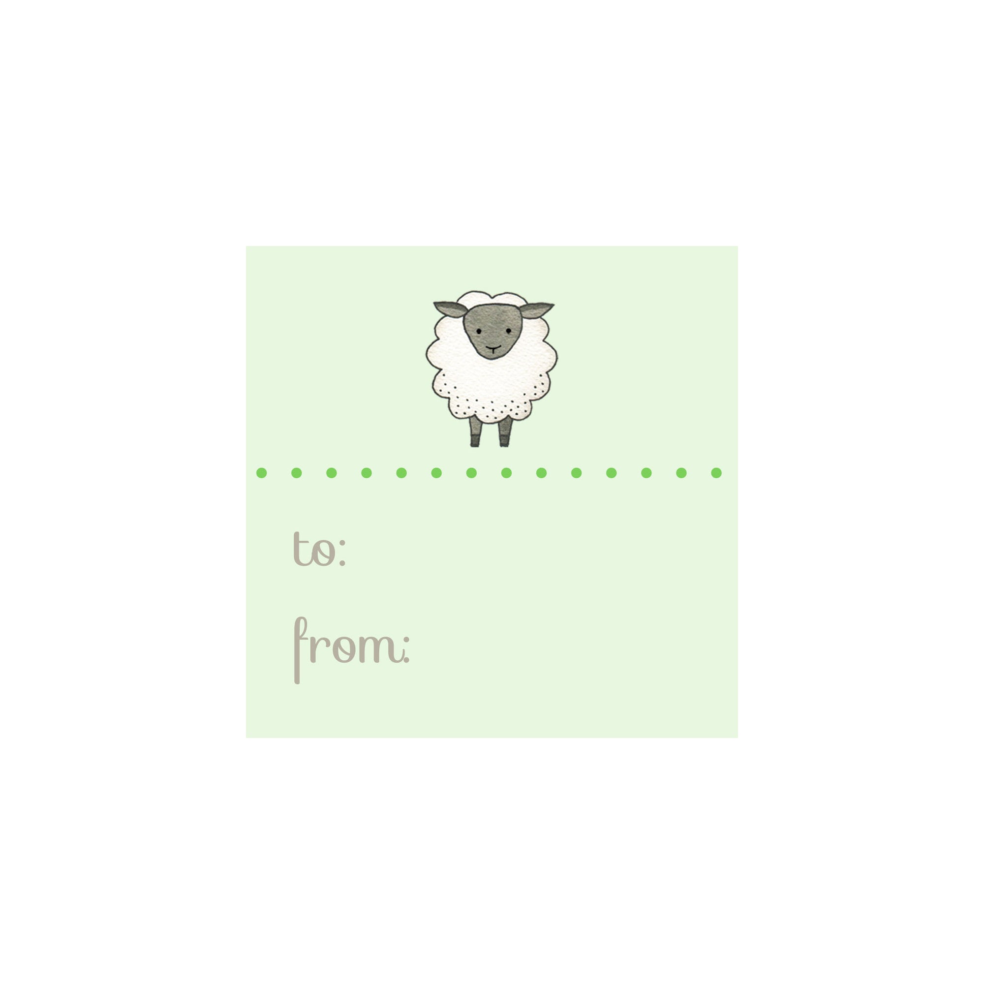 Sheep Gift Tag- Green