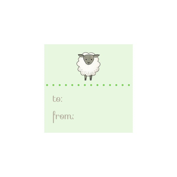 Sheep Gift Tag- Green - Brake Ink Stationery
