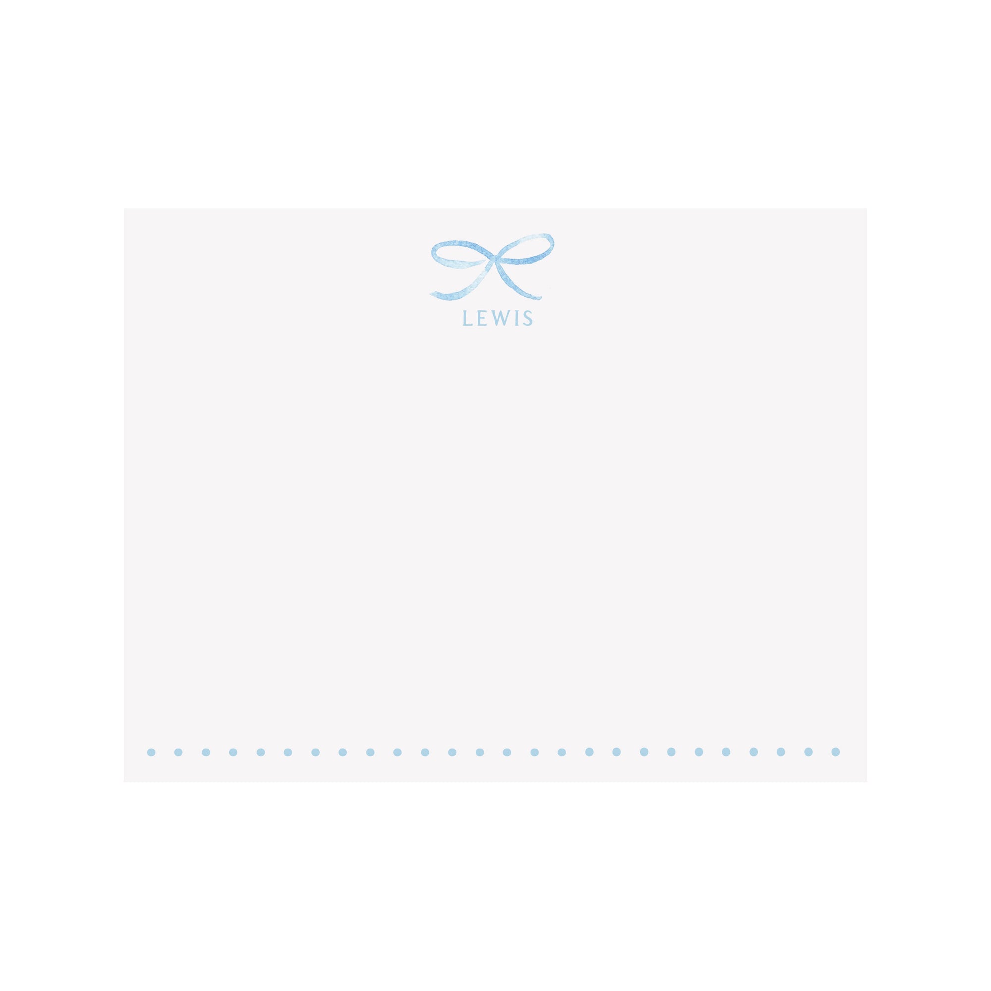 Simple Bow Stationery- Blue
