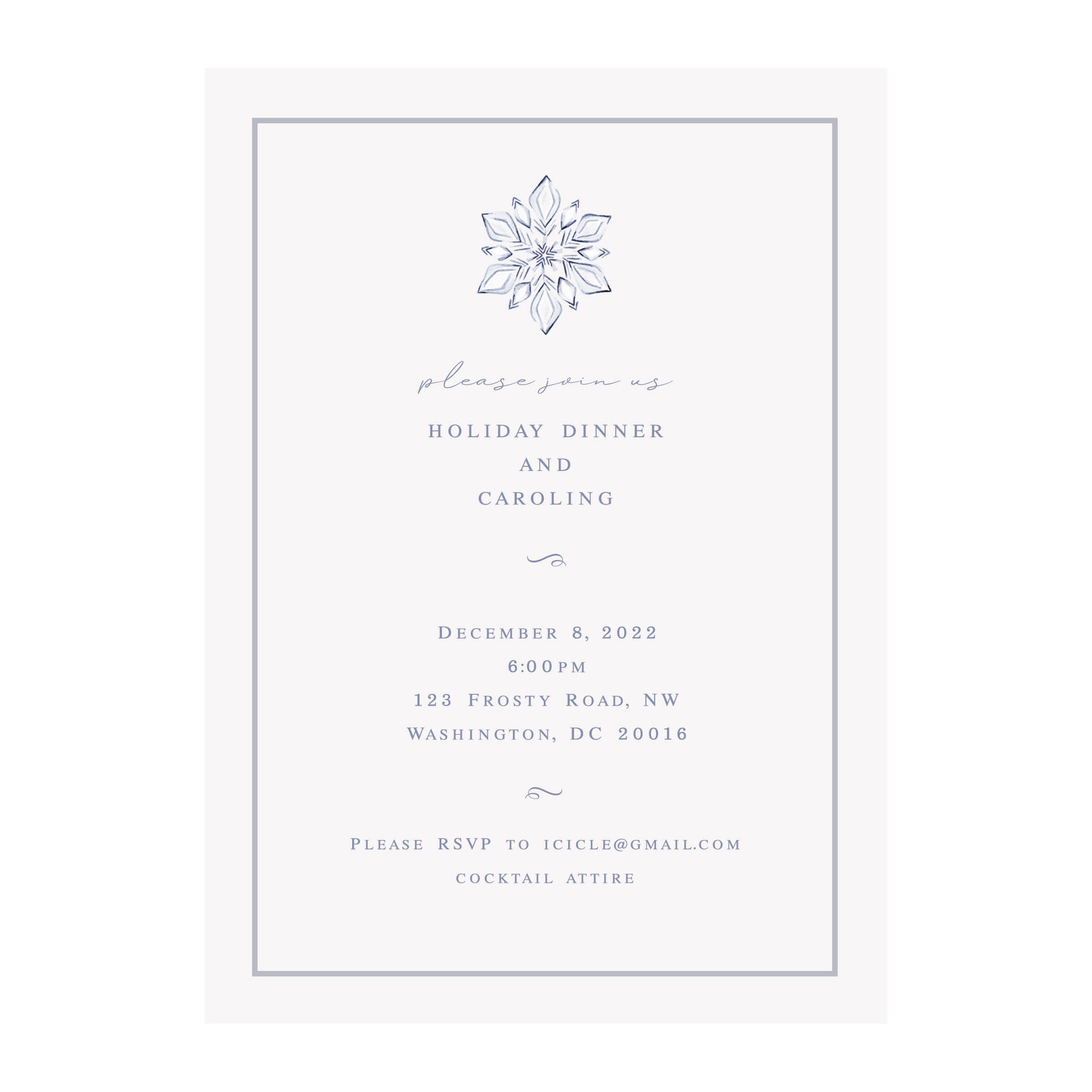 Snowflake Holiday Party Invitation