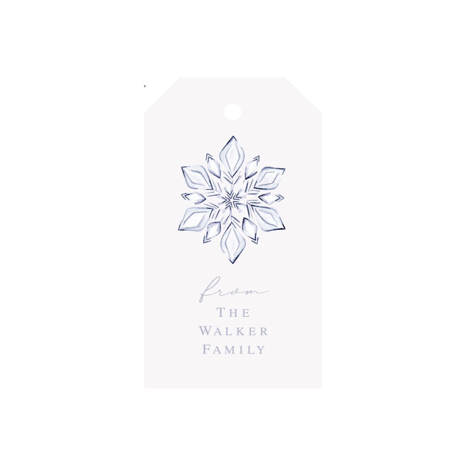 Snowflake Personalized Angled/Drilled Gift Tags