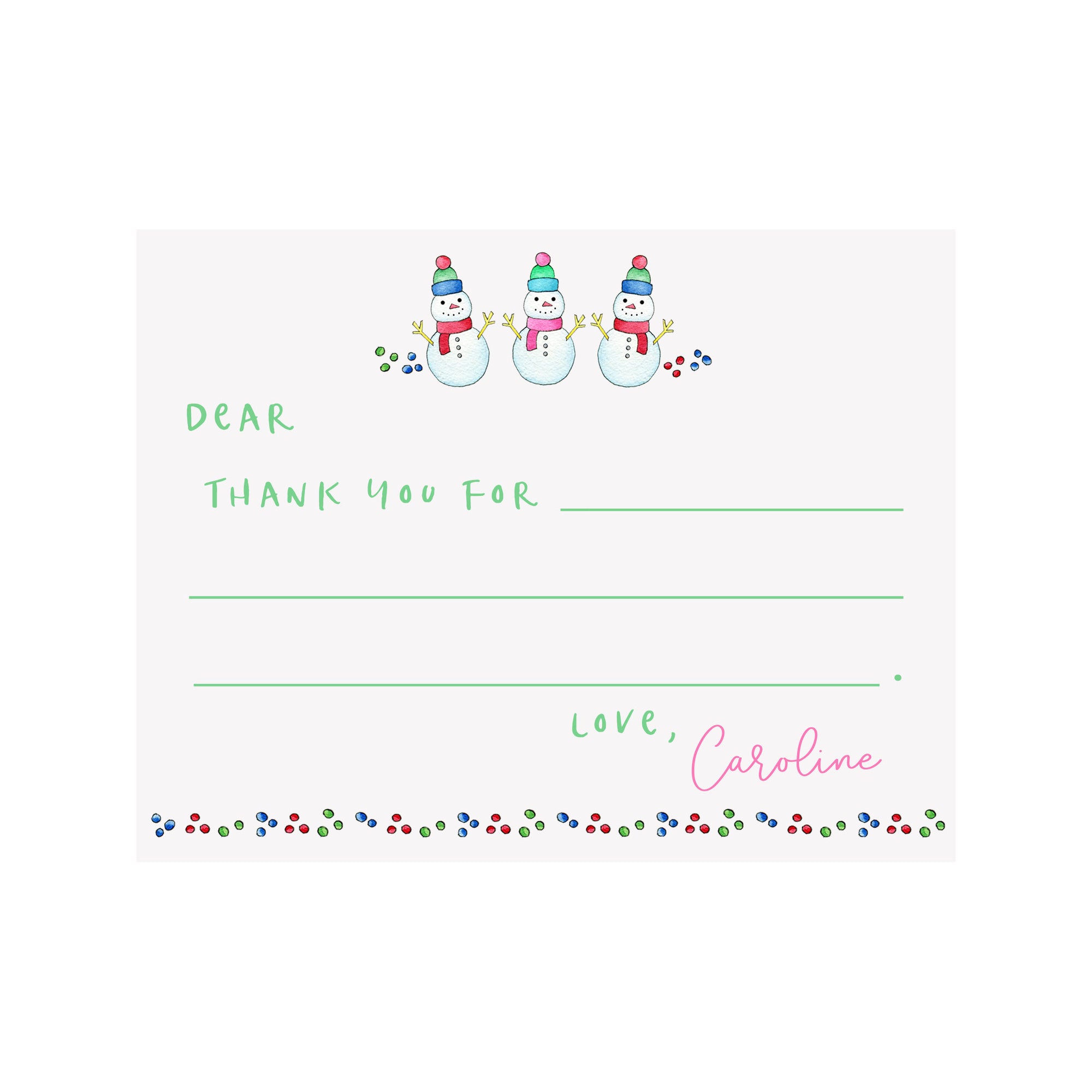 Fill-In Thank You Note Stationery