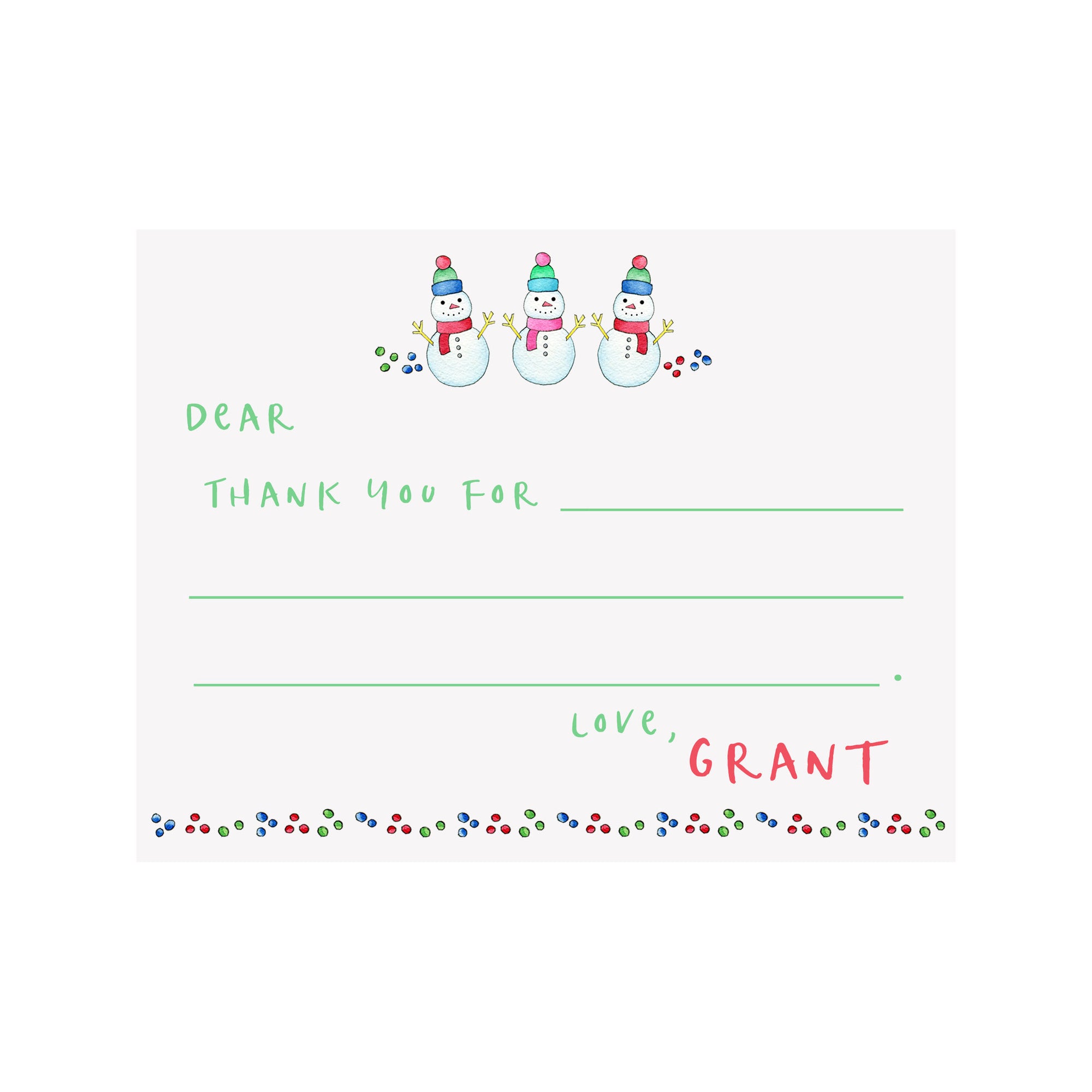 Fill-In Thank You Note Stationery