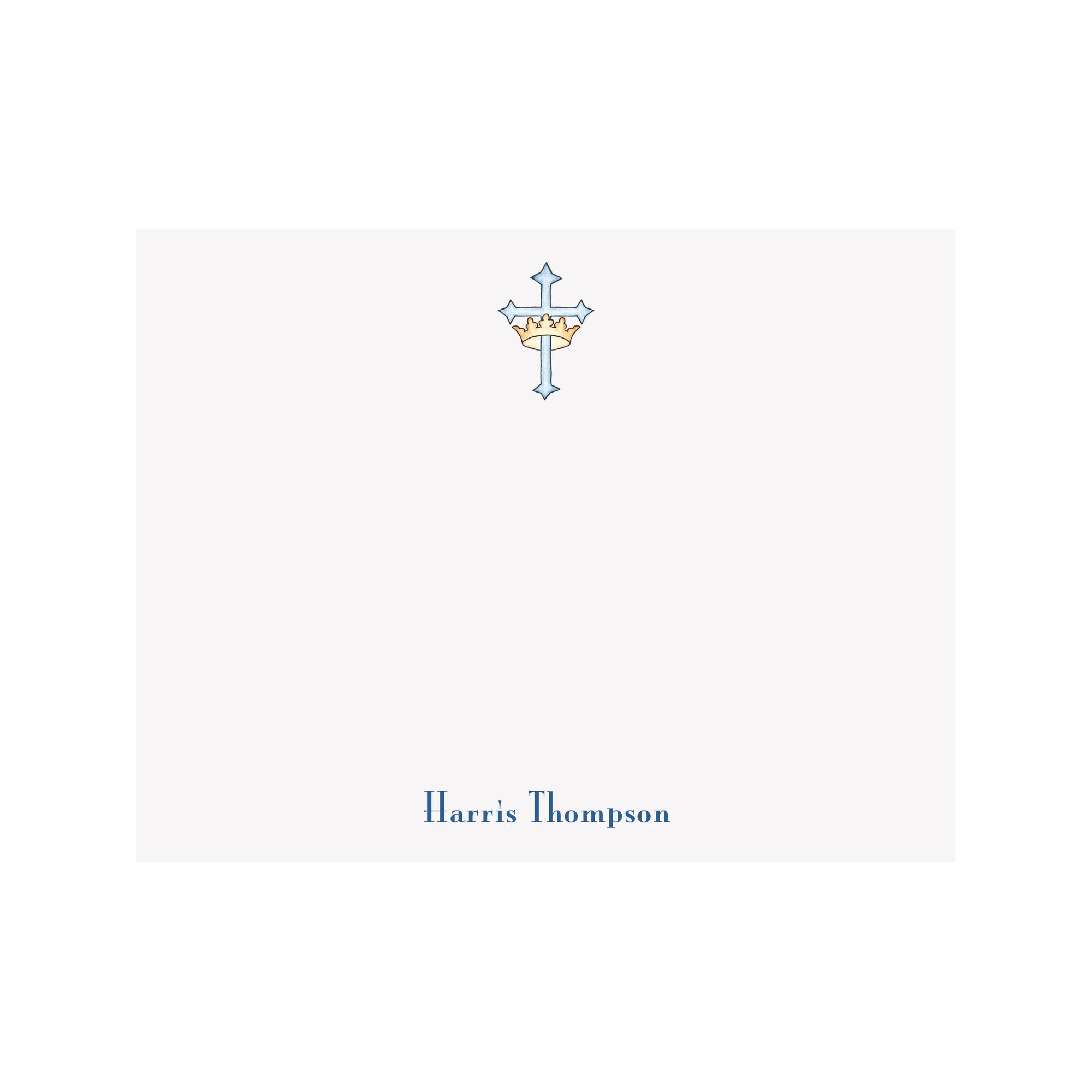 Blue Crown Cross Stationery