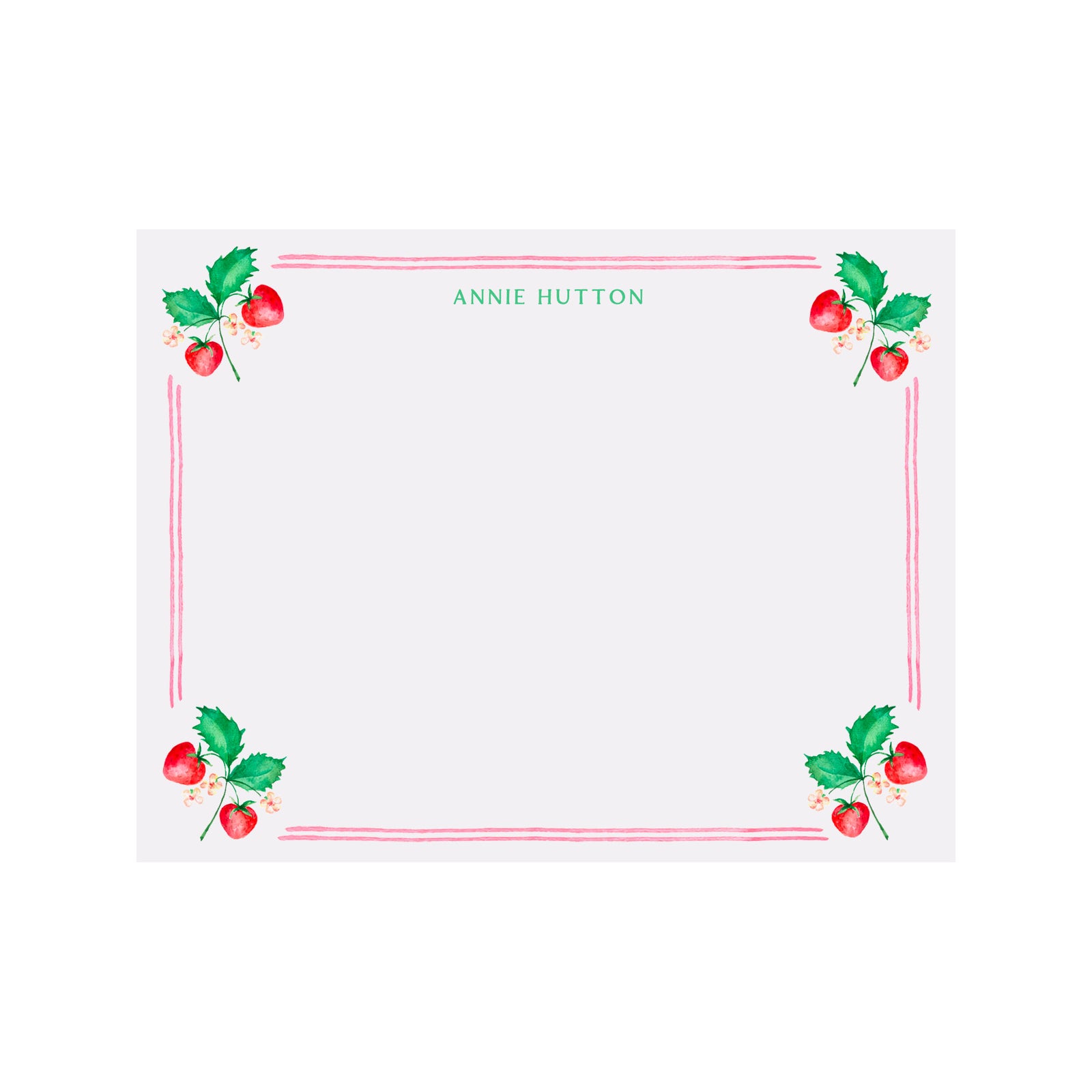 Wild Strawberry Border Personalized Stationery