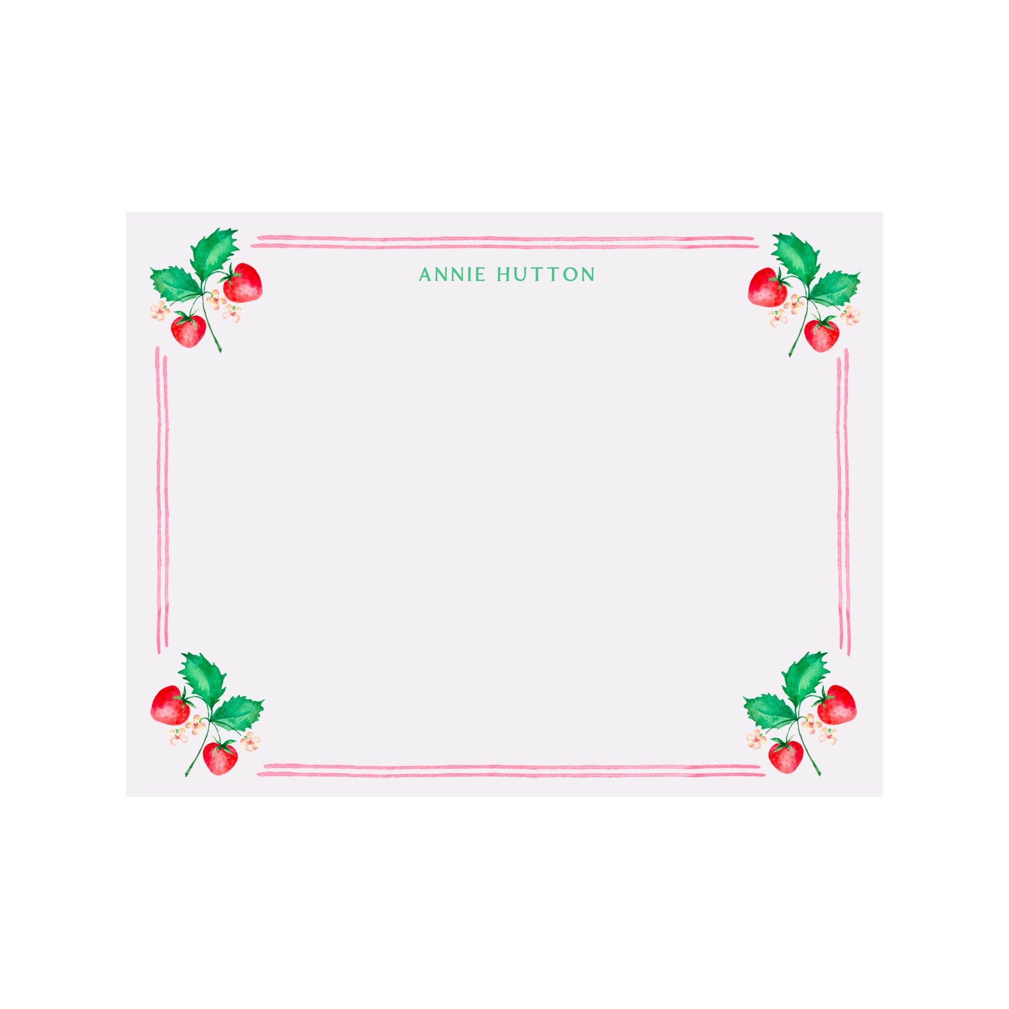 Wild Strawberry Border Personalized Stationery