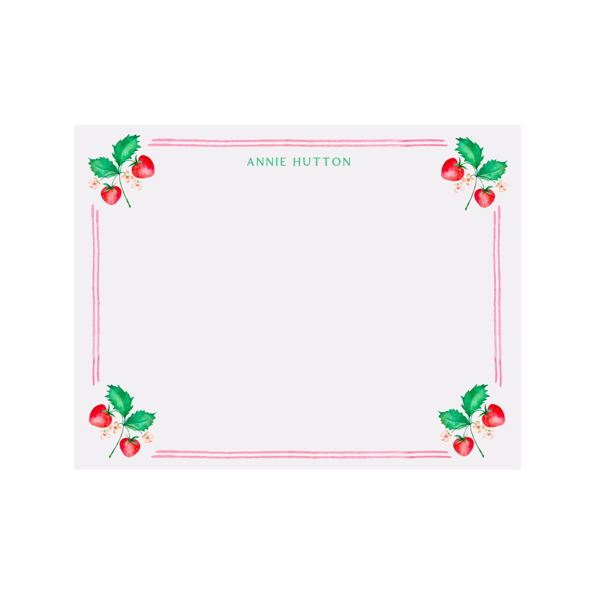 Wild Strawberry Border Personalized Stationery