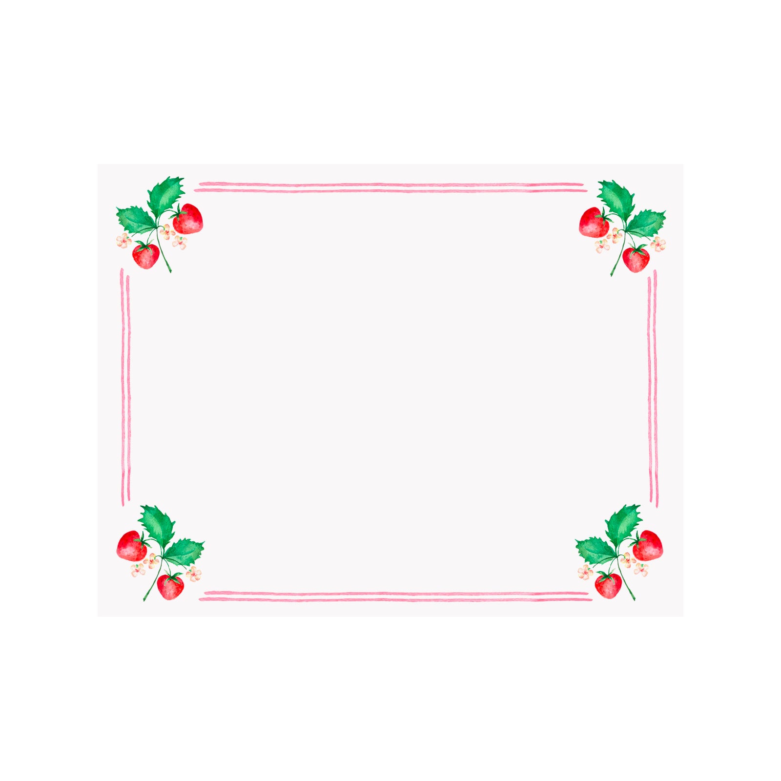 Strawberry Border Note Card