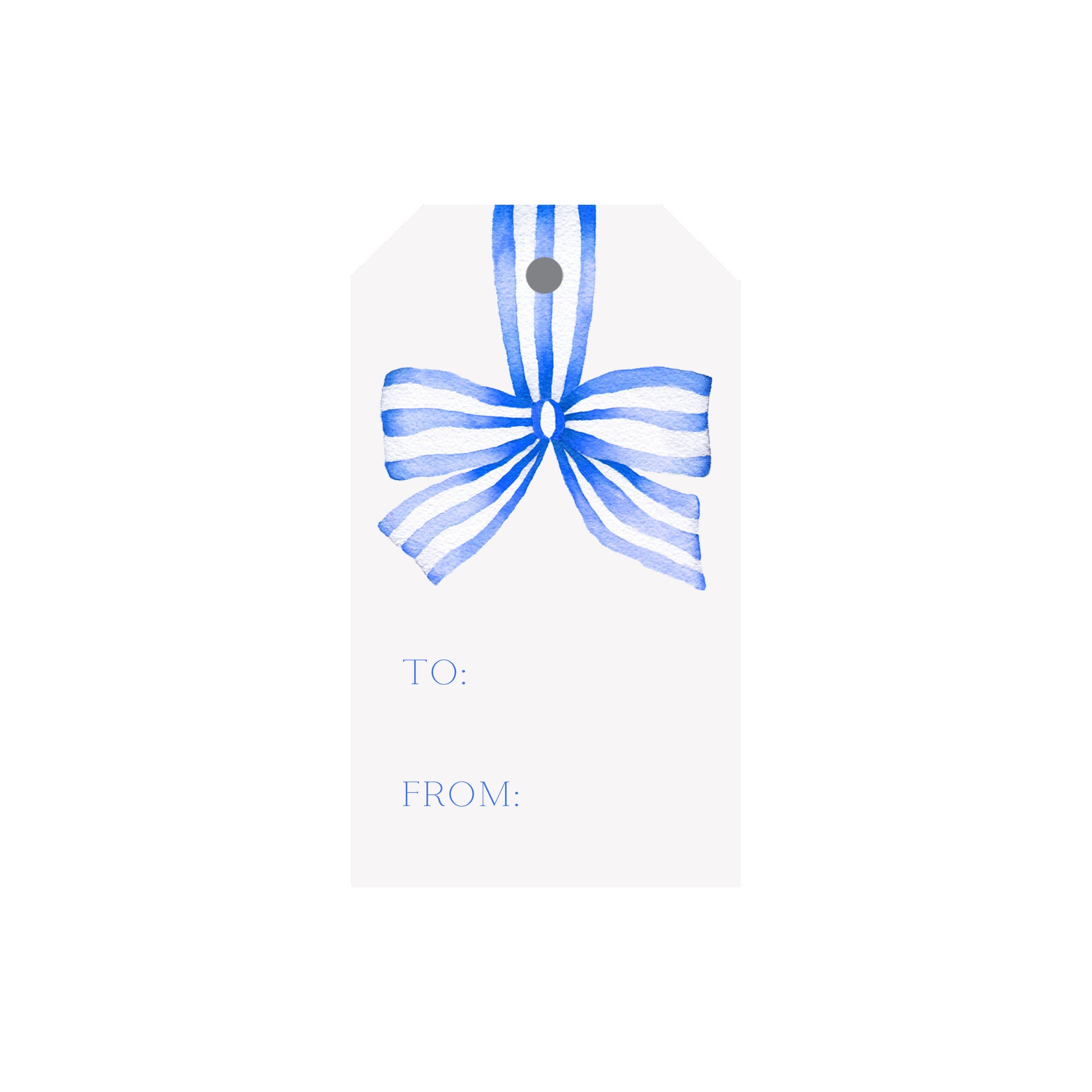 Striped Ribbon Blue Luggage Gift Tags