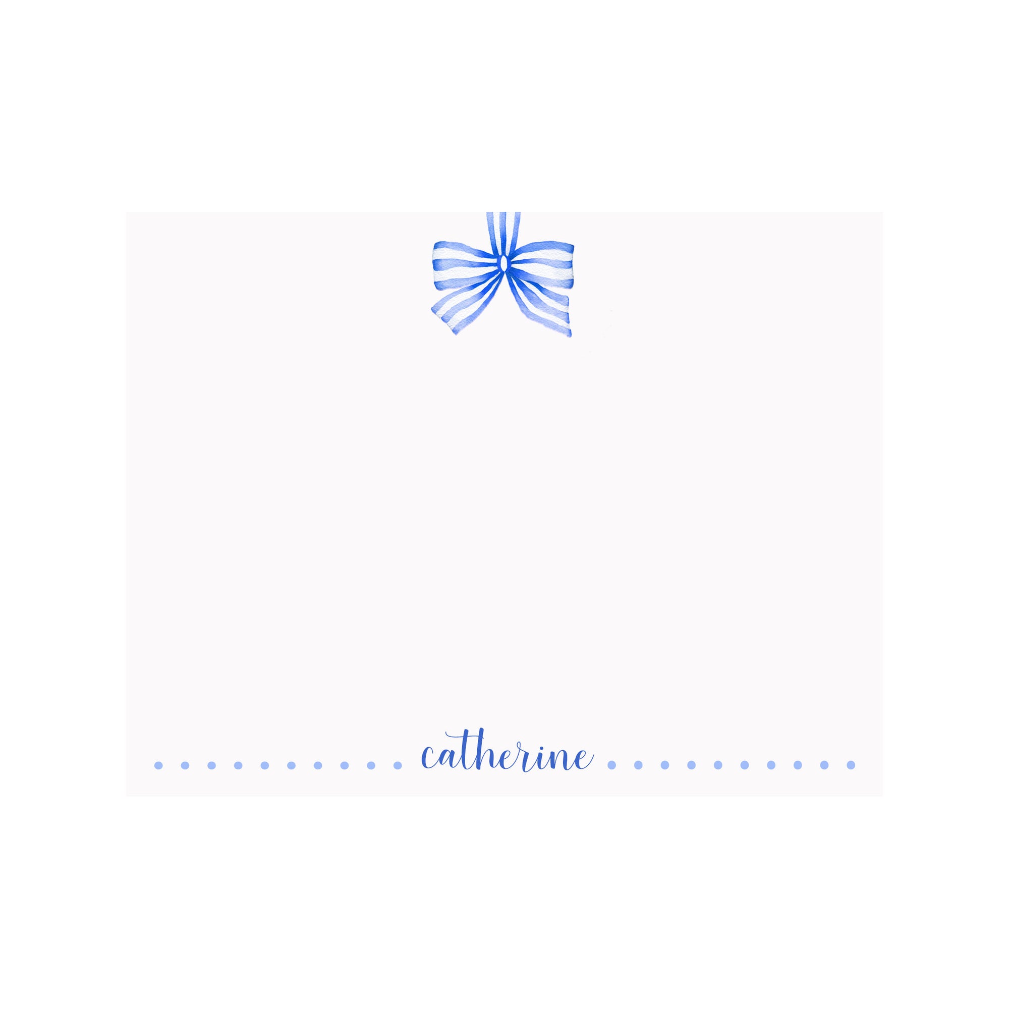 Striped Ribbon Blue Stationery