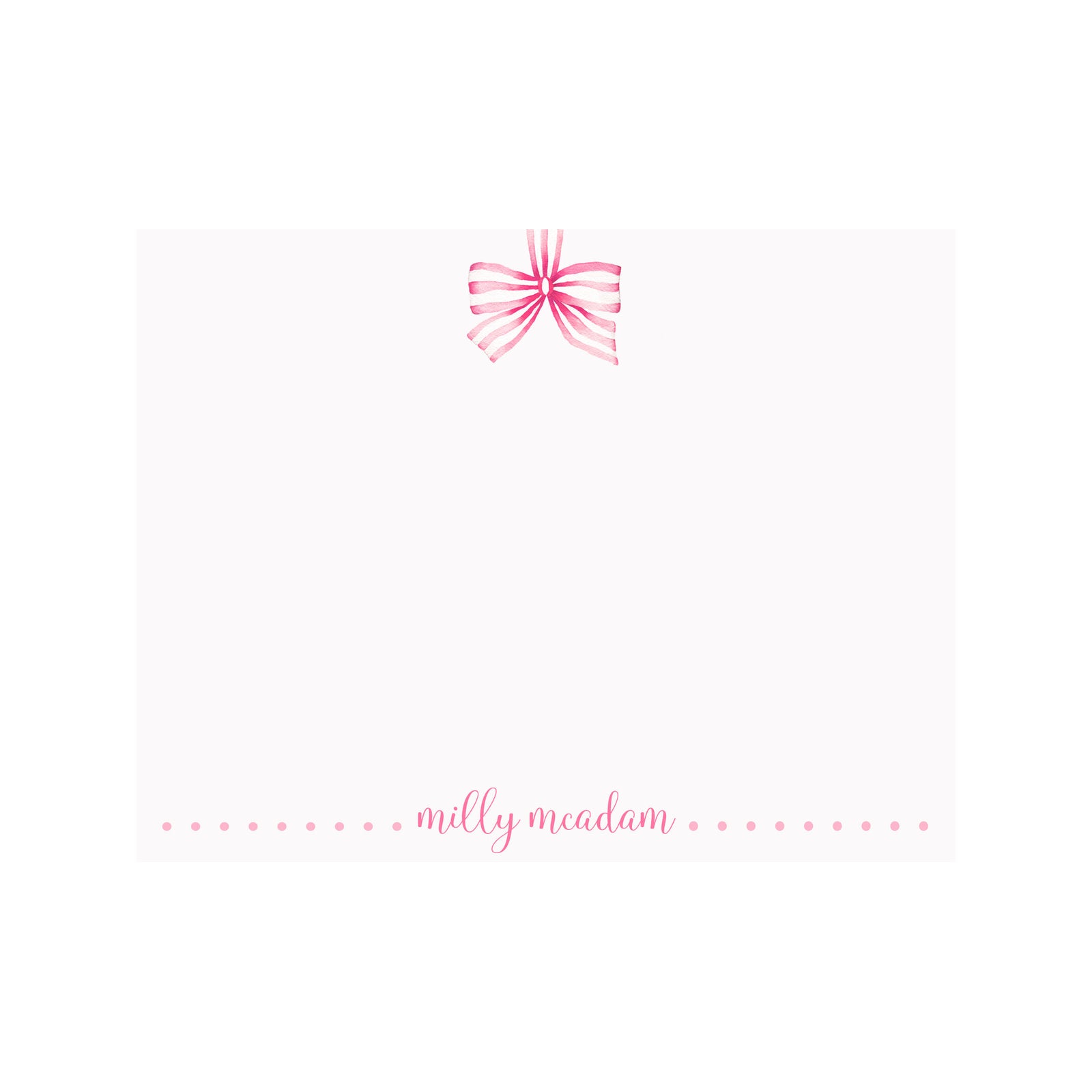 Striped Ribbon Pink Stationery