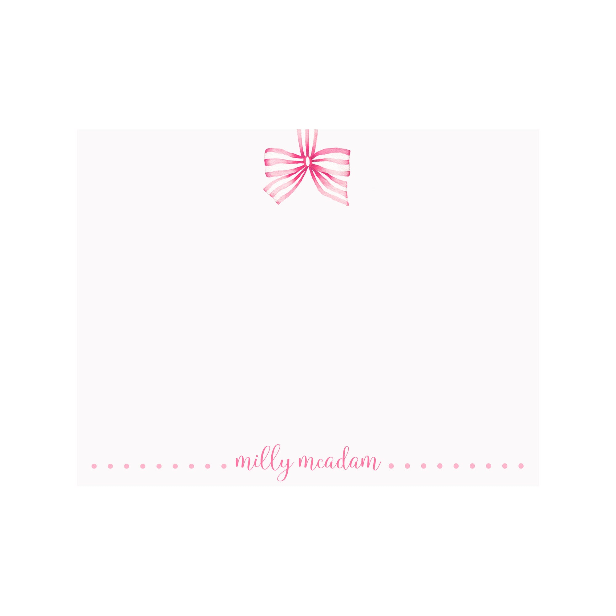 Striped Ribbon Pink Stationery