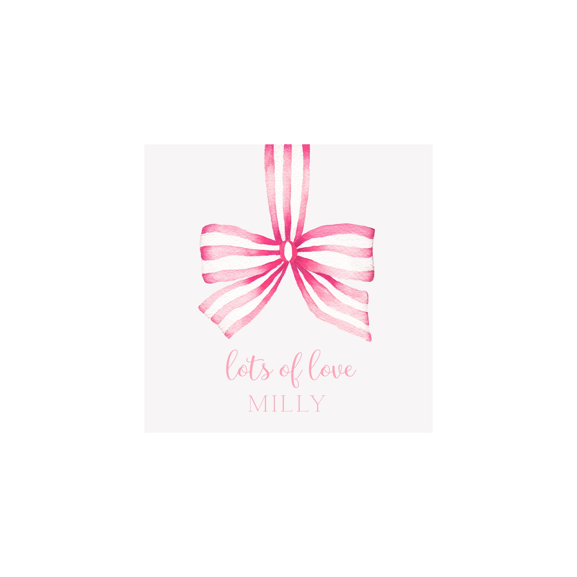 Striped Ribbon Gift Tags & Stickers- Pink