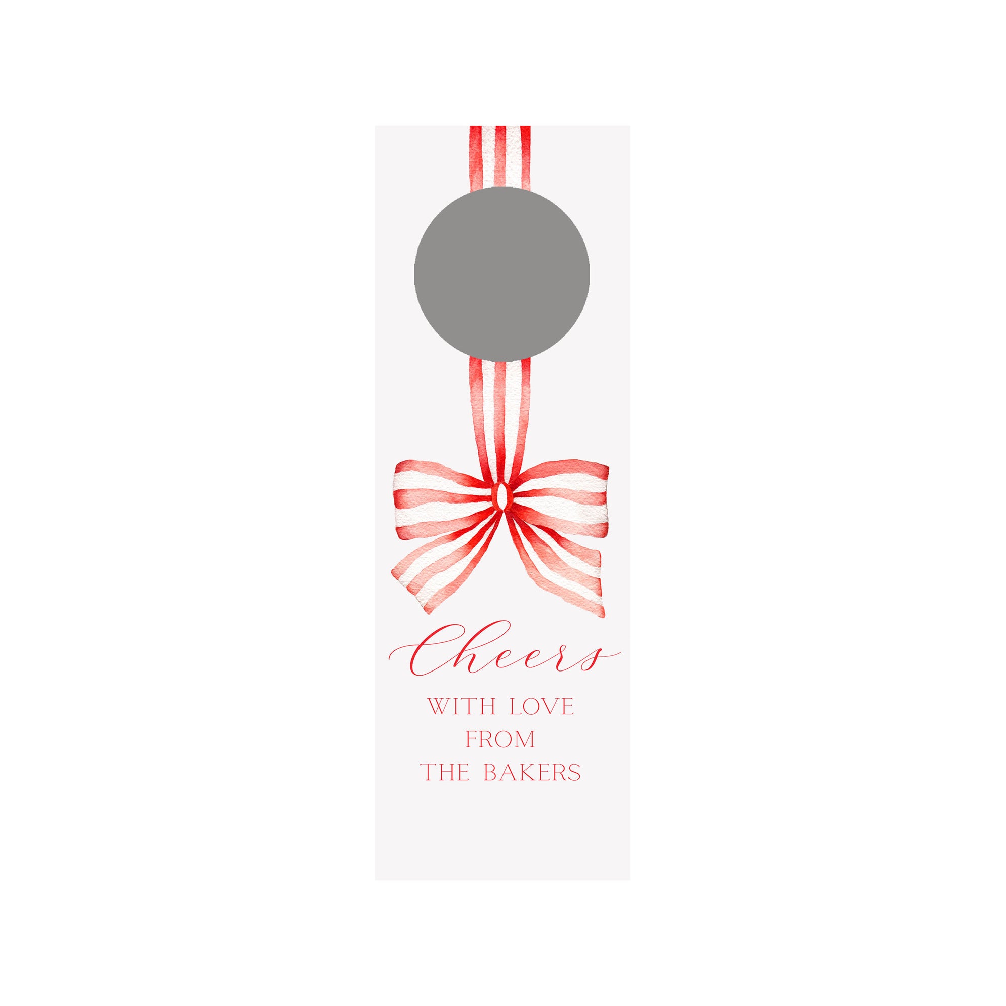 Striped Ribbon Personalized Wine Tag
