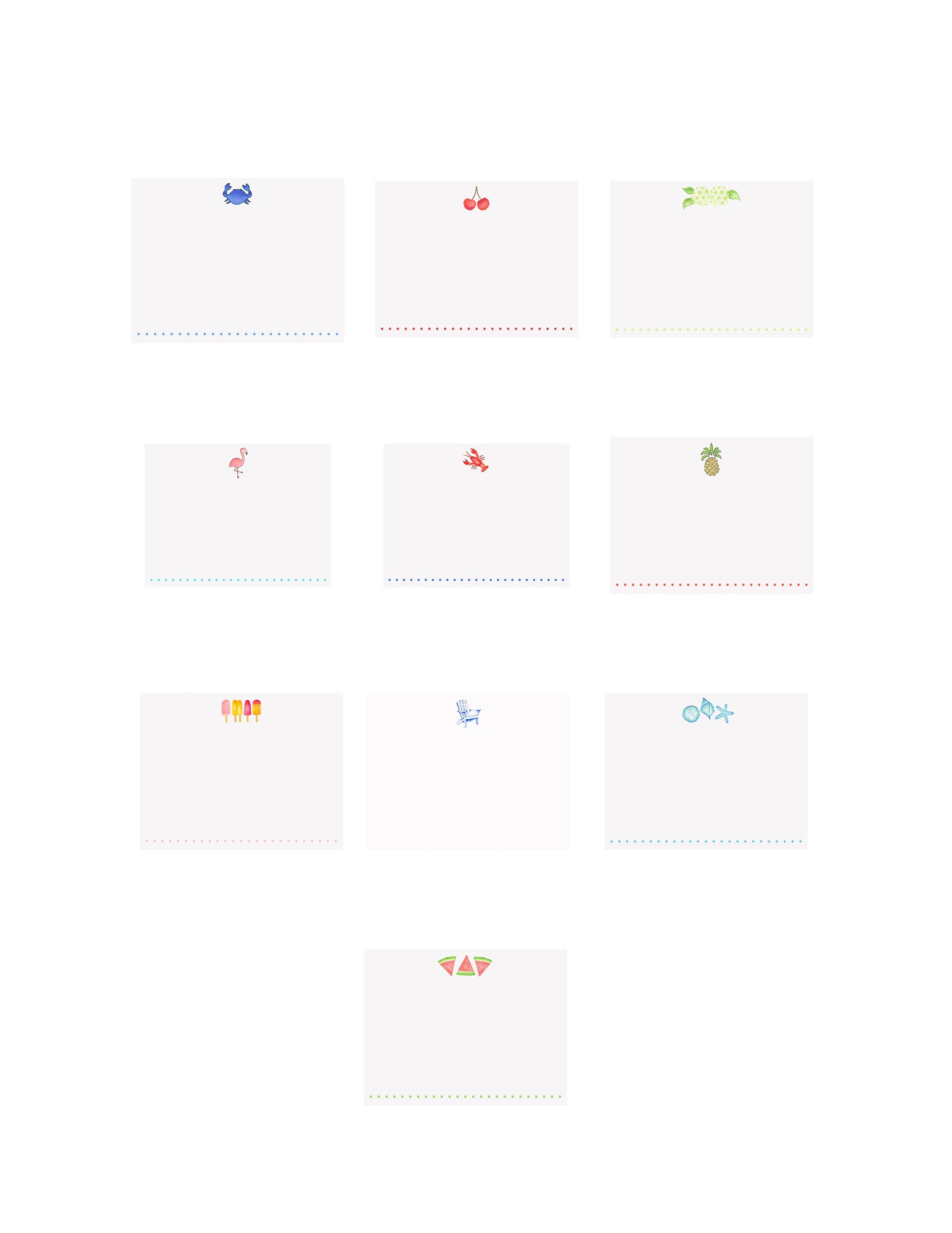 Summer Lovin'- Assorted Summer Flat Note Cards