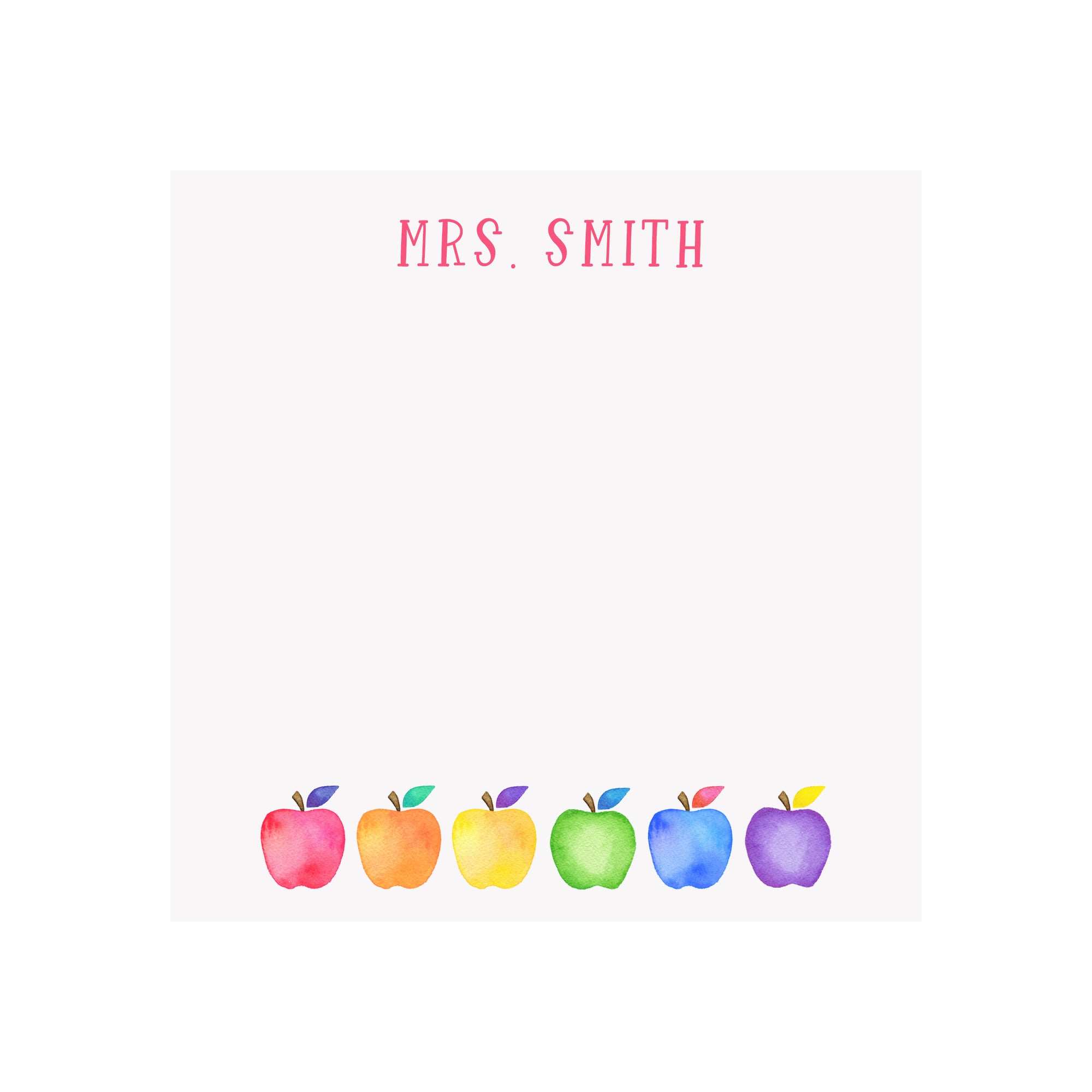 Rainbow Apples Notepad- Personalized