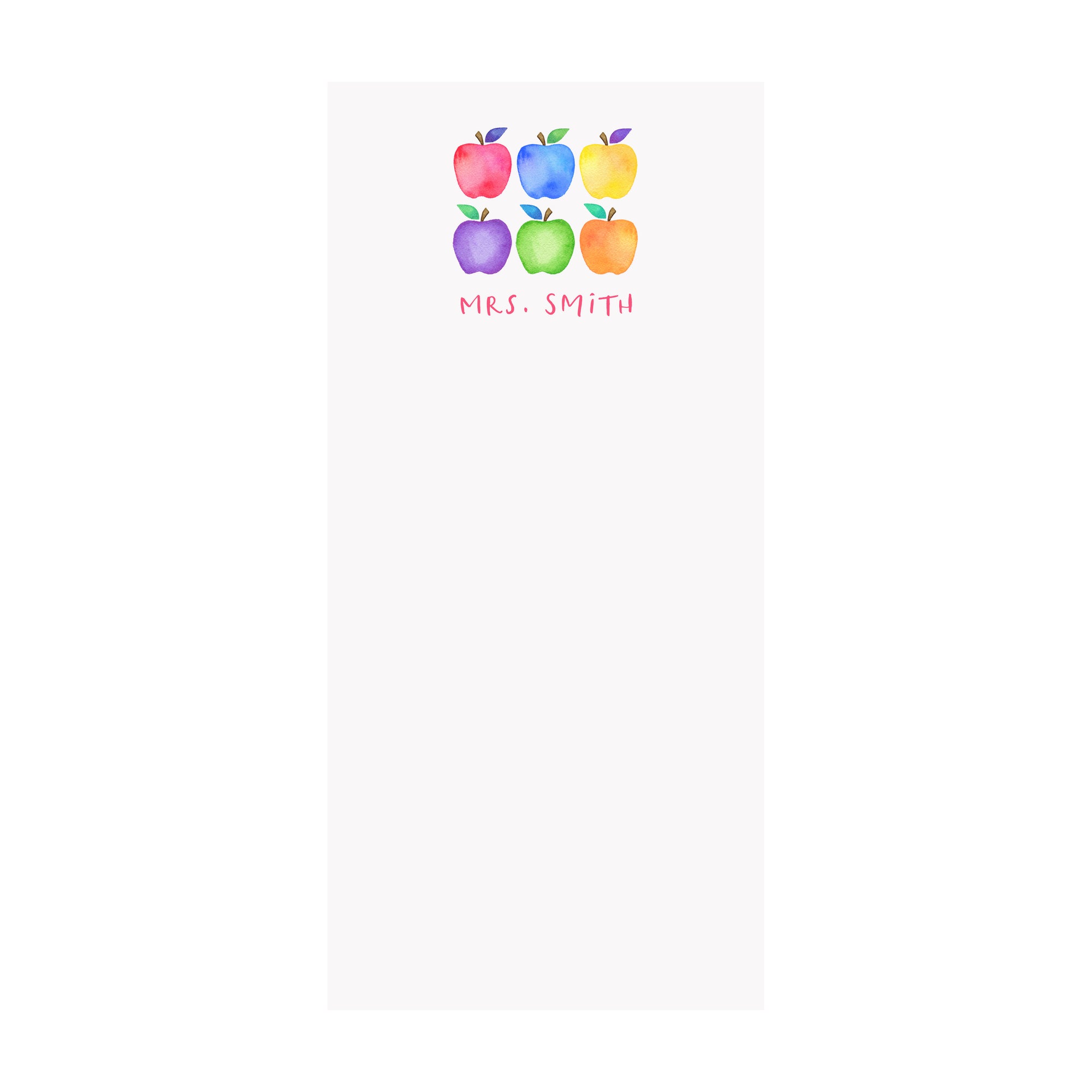 Rainbow Apples Notepad- Personalized