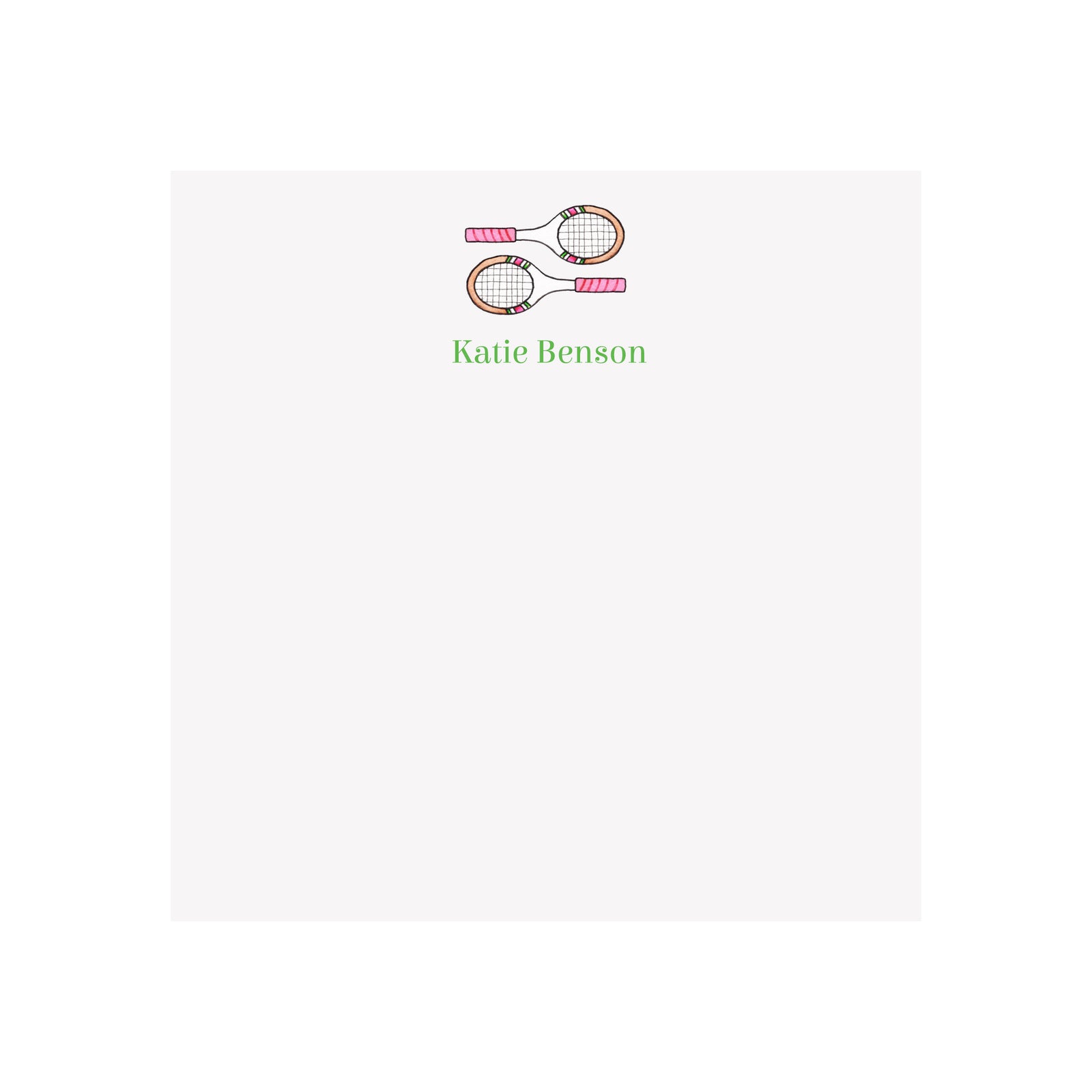 Tennis Vintage Racquet Notepad- Personalized