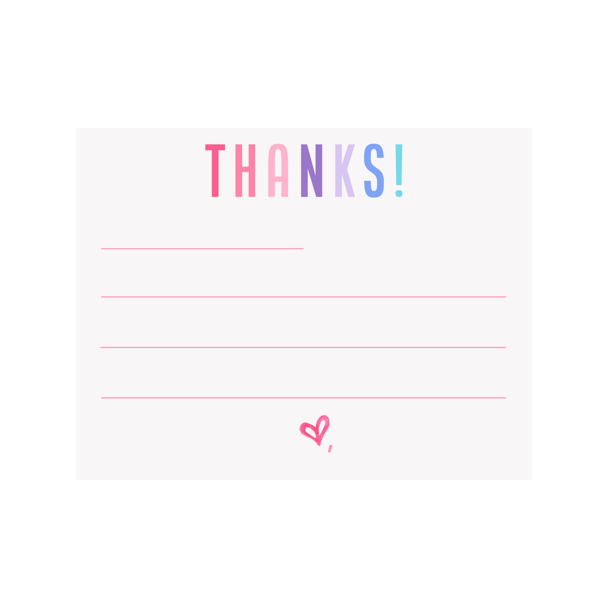 Pre-lined Notecards- HELLO! Pink/Purple