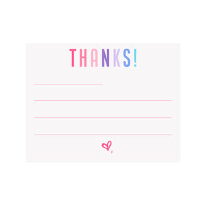 Pre-lined Notecards- THANKS! Red/Blue