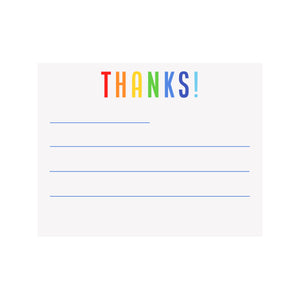 Pre-lined Notecards- THANKS! Red/Blue